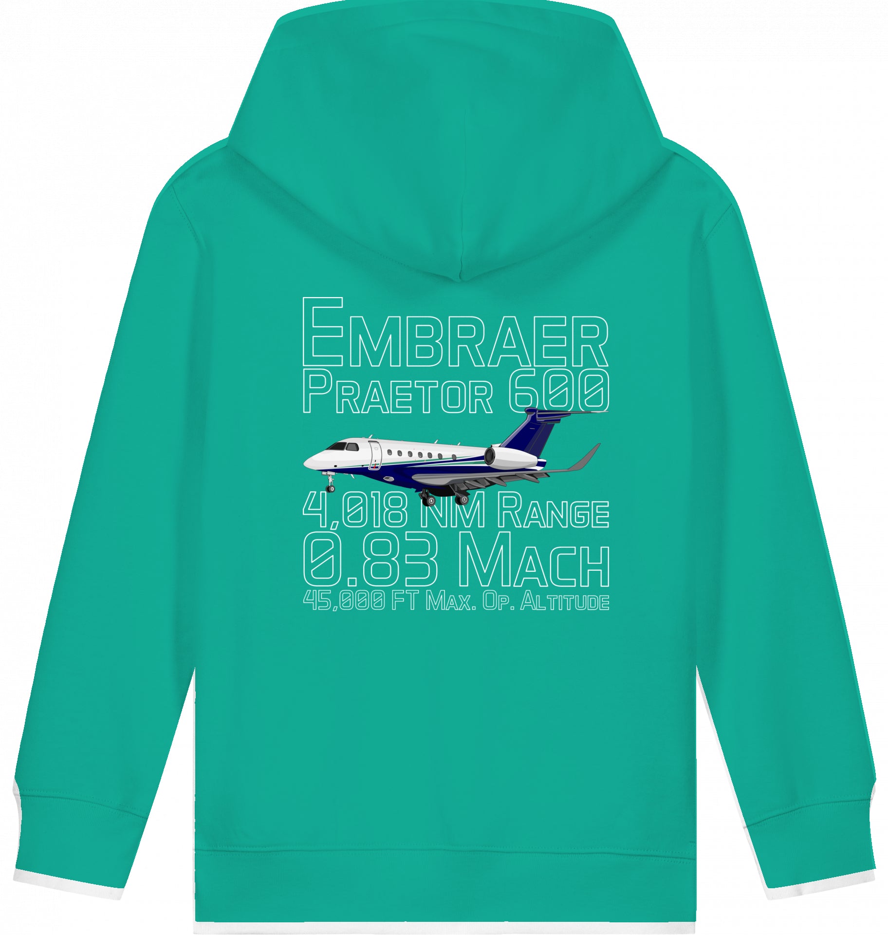 Aviation Kids Hoodie Embraer 600 Praetor Datas für Piloten, Crews, Kinder & Planespotter made by SUPERSONIC aero 4U