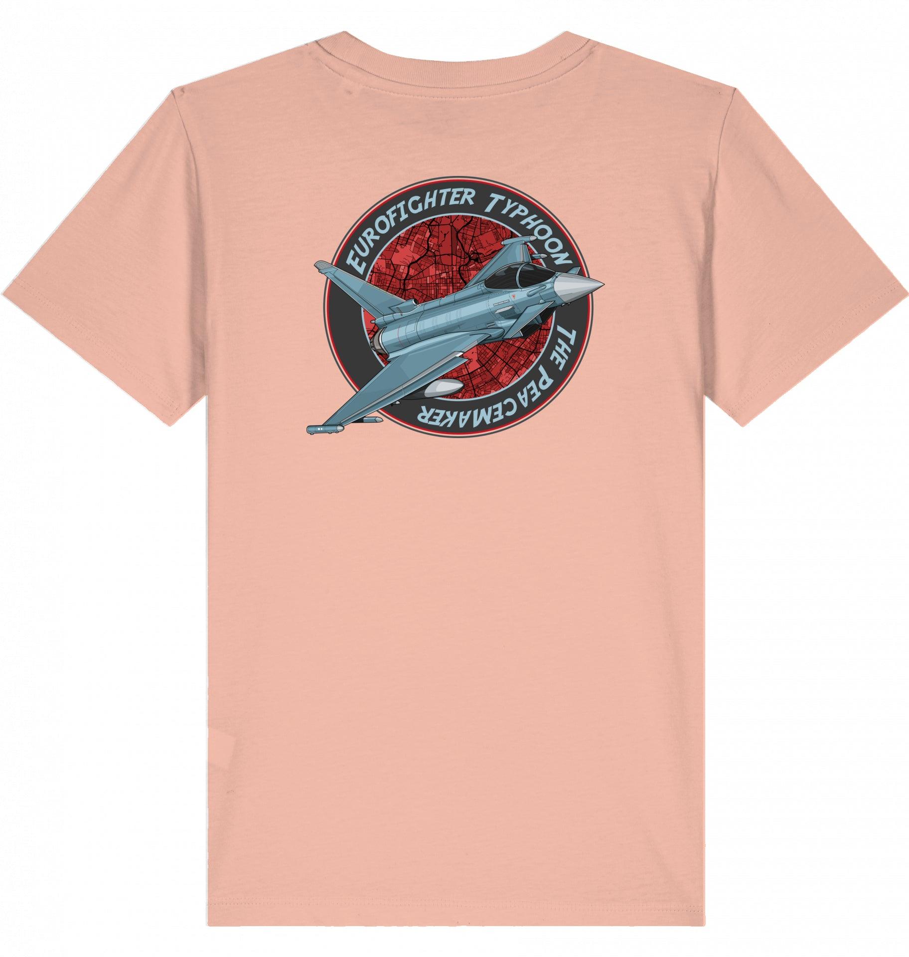 Aviation Kids Aviation T-Shirt "Eurofighter Typhoon - The Peacemaker" 2.0 Fraiche Peche für Piloten, Crews, Kinder & Planespotter made by SUPERSONIC aero 4U