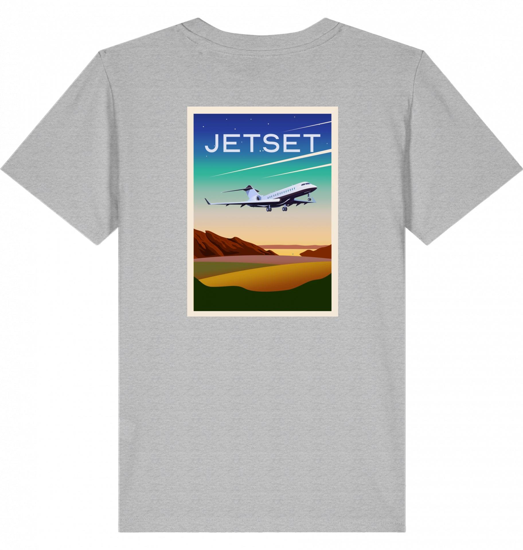 Aviation Kids Aviation T-Shirt "Jetset - Bombardier Global Express" 2.0 Heather Grey für Piloten, Crews, Kinder & Planespotter made by SUPERSONIC aero 4U