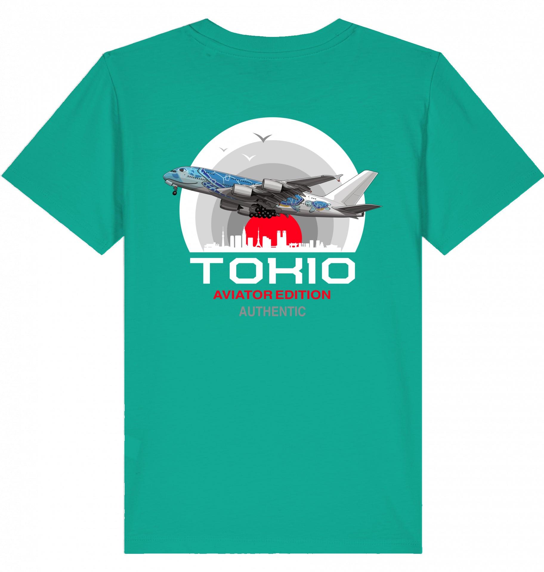 Aviation Kids Aviation T-Shirt "Aviator Tokio Summer" 2.0 Go Green für Piloten, Crews, Kinder & Planespotter made by SUPERSONIC aero 4U