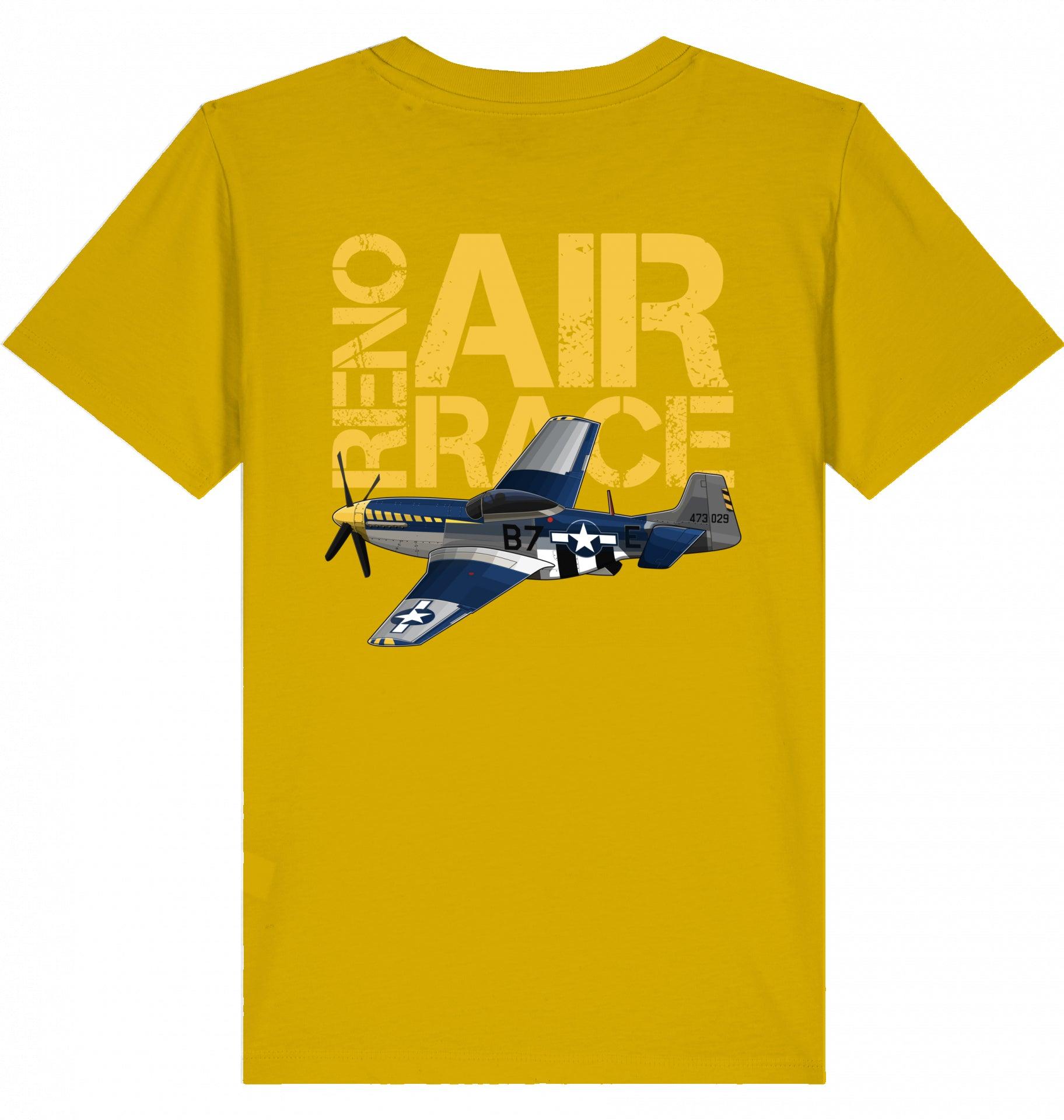 Aviation Kids Aviation T-Shirt "Reno Air Race Mustang P-51" 2.0 Ochre für Piloten, Crews, Kinder & Planespotter made by SUPERSONIC aero 4U