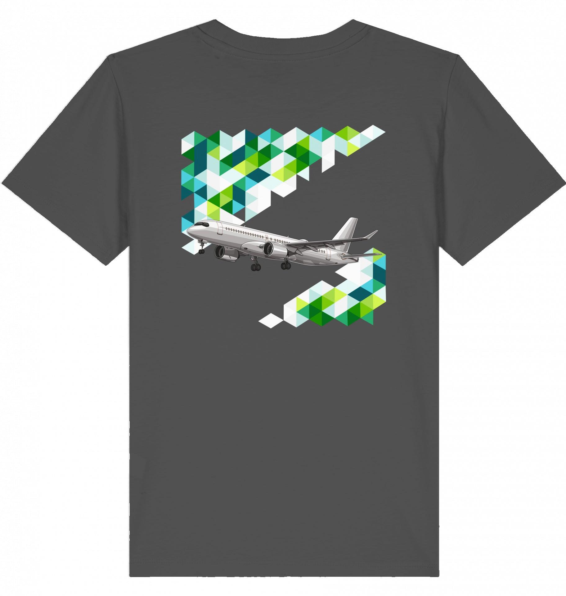 Aviation Kids Aviation T-Shirt Airbus A220 Flugzeug 2.0 Anthracite für Piloten, Crews, Kinder & Planespotter made by SUPERSONIC aero 4U
