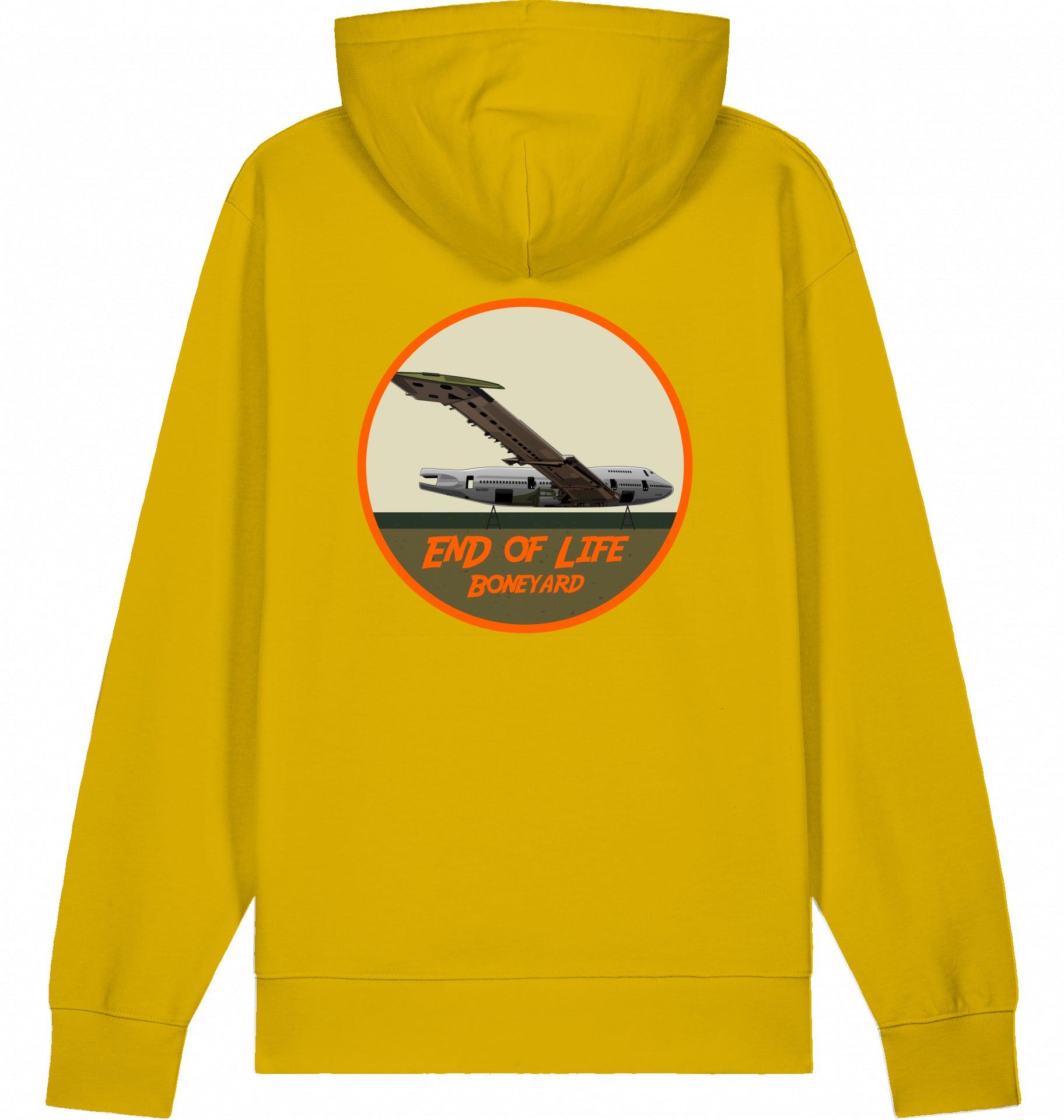 Aviation Flugzeug Hoodie Boeing 747 Jumbojet Boneyard Ochre für Piloten, Crews, Kinder & Planespotter made by SUPERSONIC aero 4U