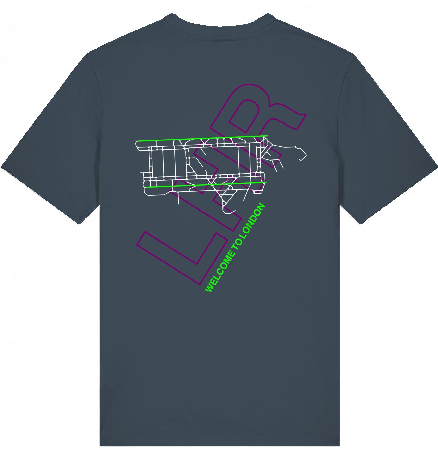 Aviation Airport T-Shirt "London Heathrow LHR Airportcode" India Ink Grey für Piloten, Crews, Kinder & Planespotter made by SUPERSONIC aero 4U