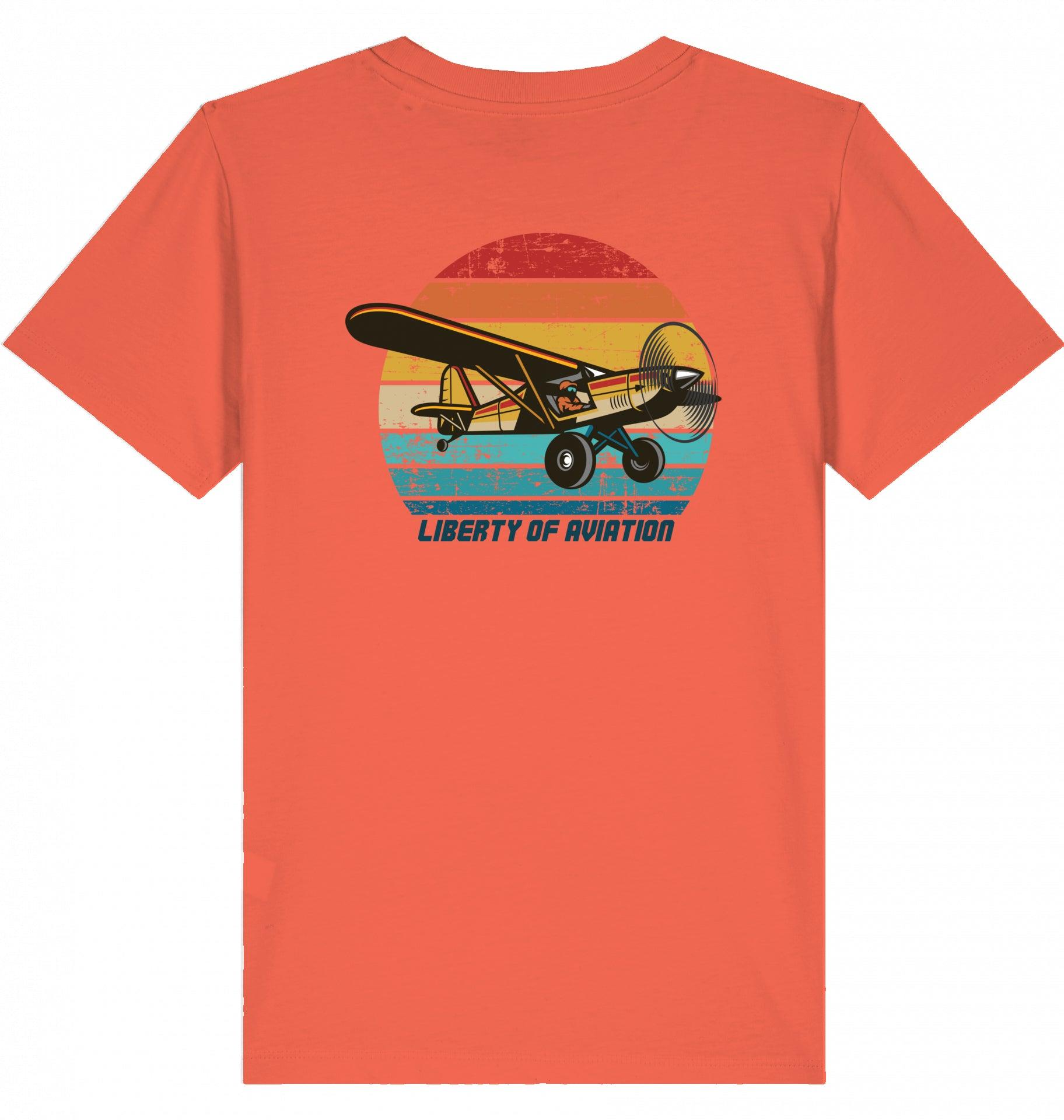 Aviation Kids Aviation T-Shirt "Liberty of Aviation" Piper Super Cup 2.0 Fiesta für Piloten, Crews, Kinder & Planespotter made by SUPERSONIC aero 4U