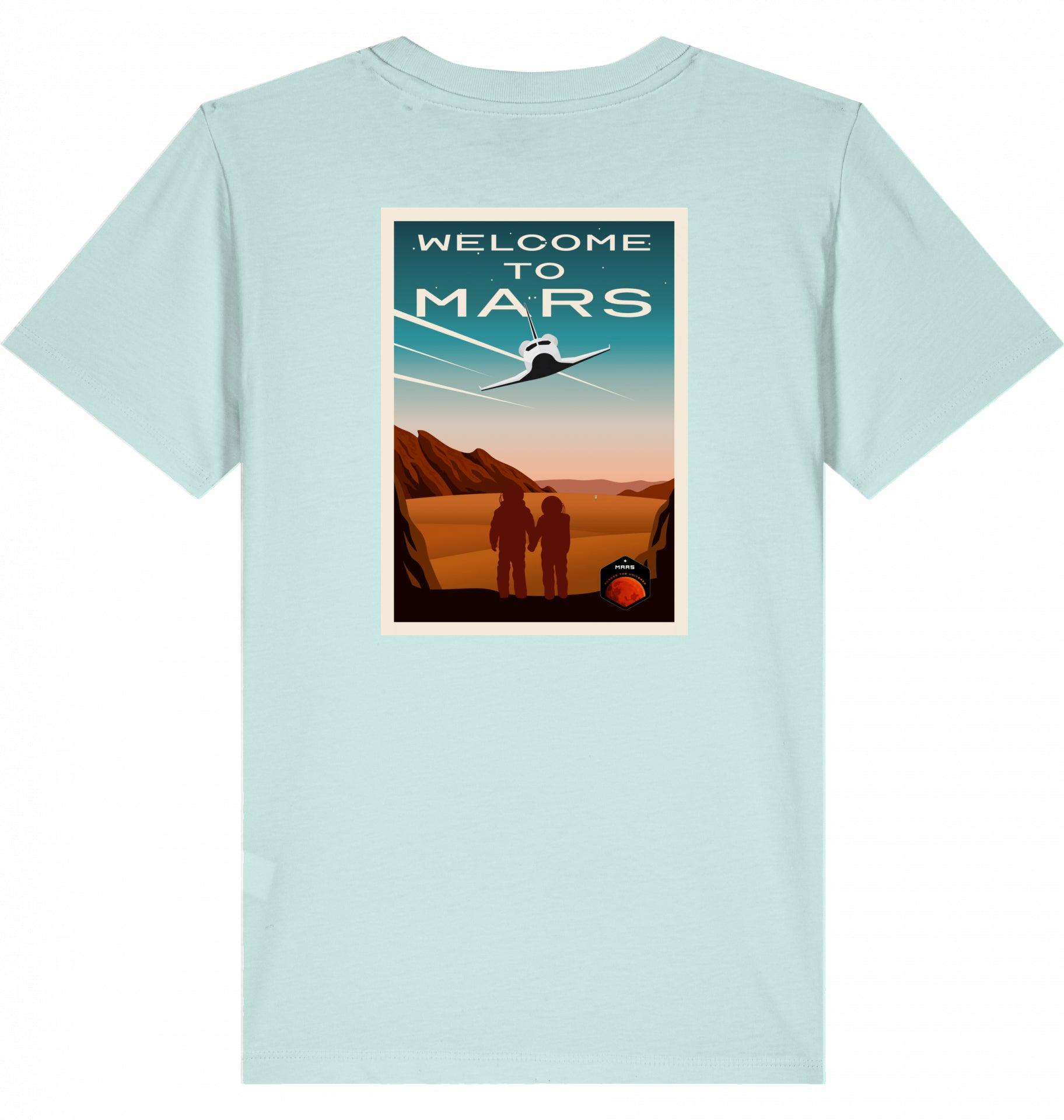 Aviation Kids Aviation T-Shirt "Welcome to Mars" 2.0 Caribbean Blue für Piloten, Crews, Kinder & Planespotter made by SUPERSONIC aero 4U
