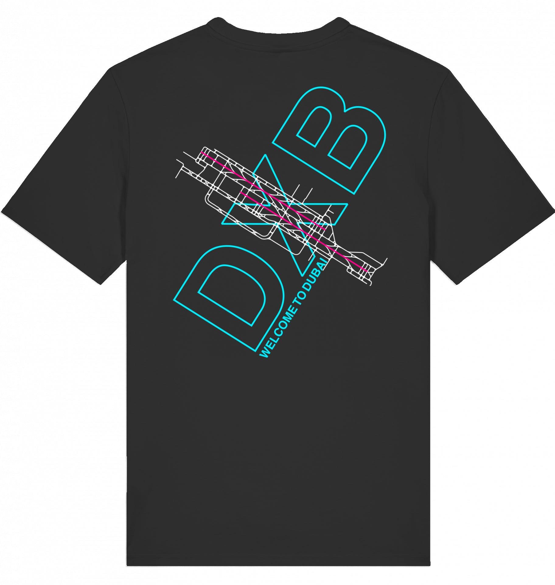 Aviation Airport T-Shirt "Dubai DXB Airportcode" Black für Piloten, Crews, Kinder & Planespotter made by SUPERSONIC aero 4U