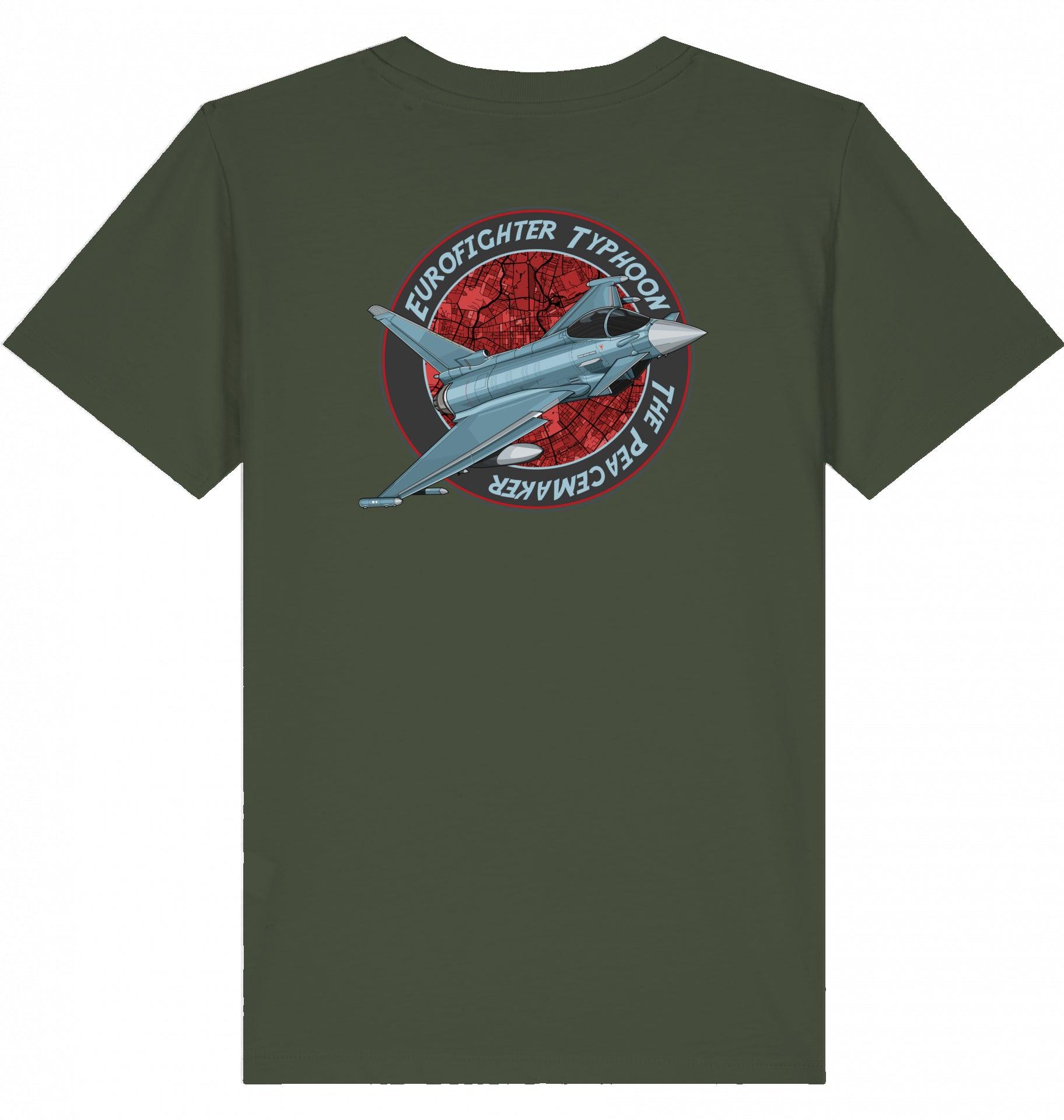 Aviation Kids Aviation T-Shirt "Eurofighter Typhoon - The Peacemaker" 2.0 Khaki für Piloten, Crews, Kinder & Planespotter made by SUPERSONIC aero 4U