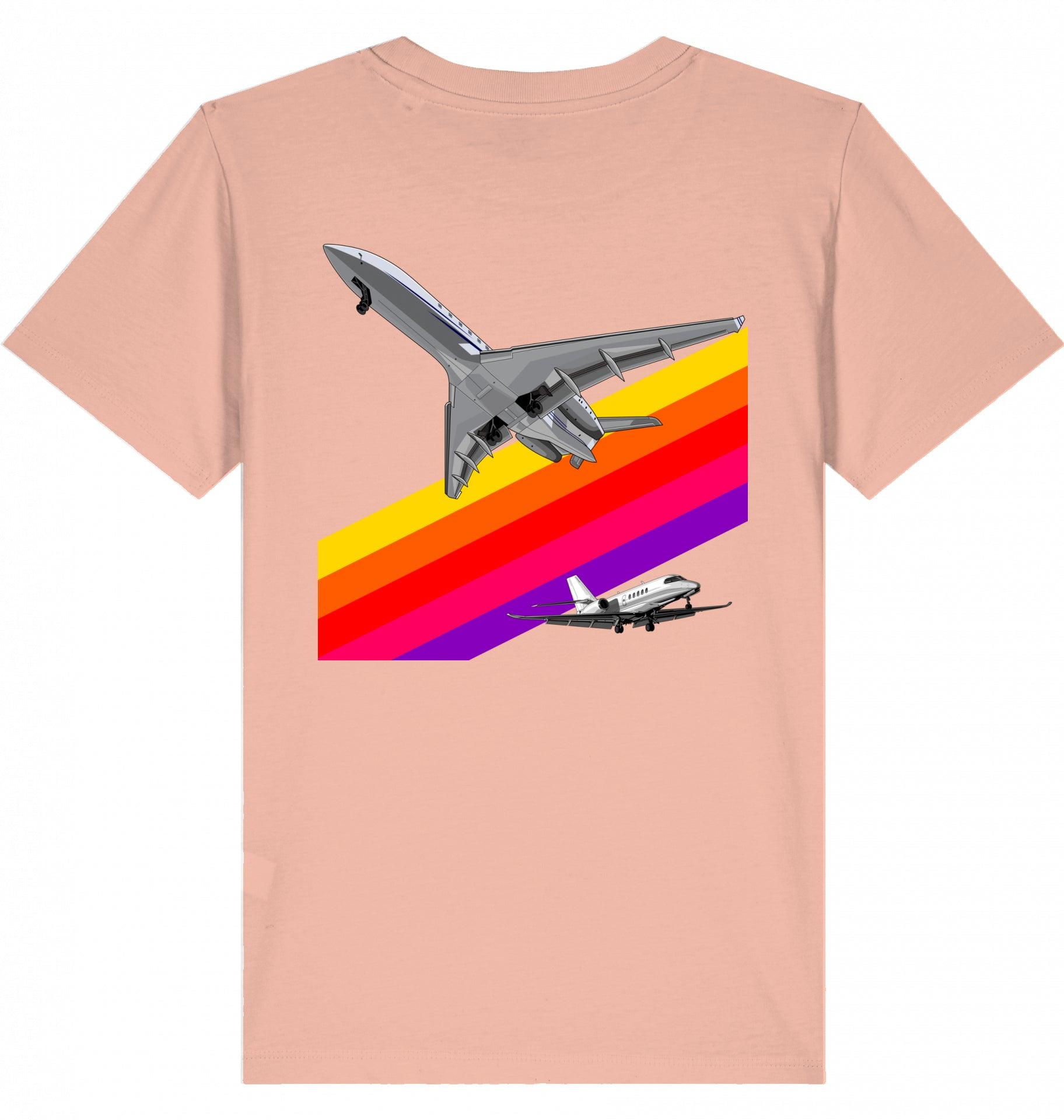 Aviation Kids Aviation T-Shirt "VHS 80ies Style - Business Aviation" 2.0 Fraiche Peche für Piloten, Crews, Kinder & Planespotter made by SUPERSONIC aero 4U
