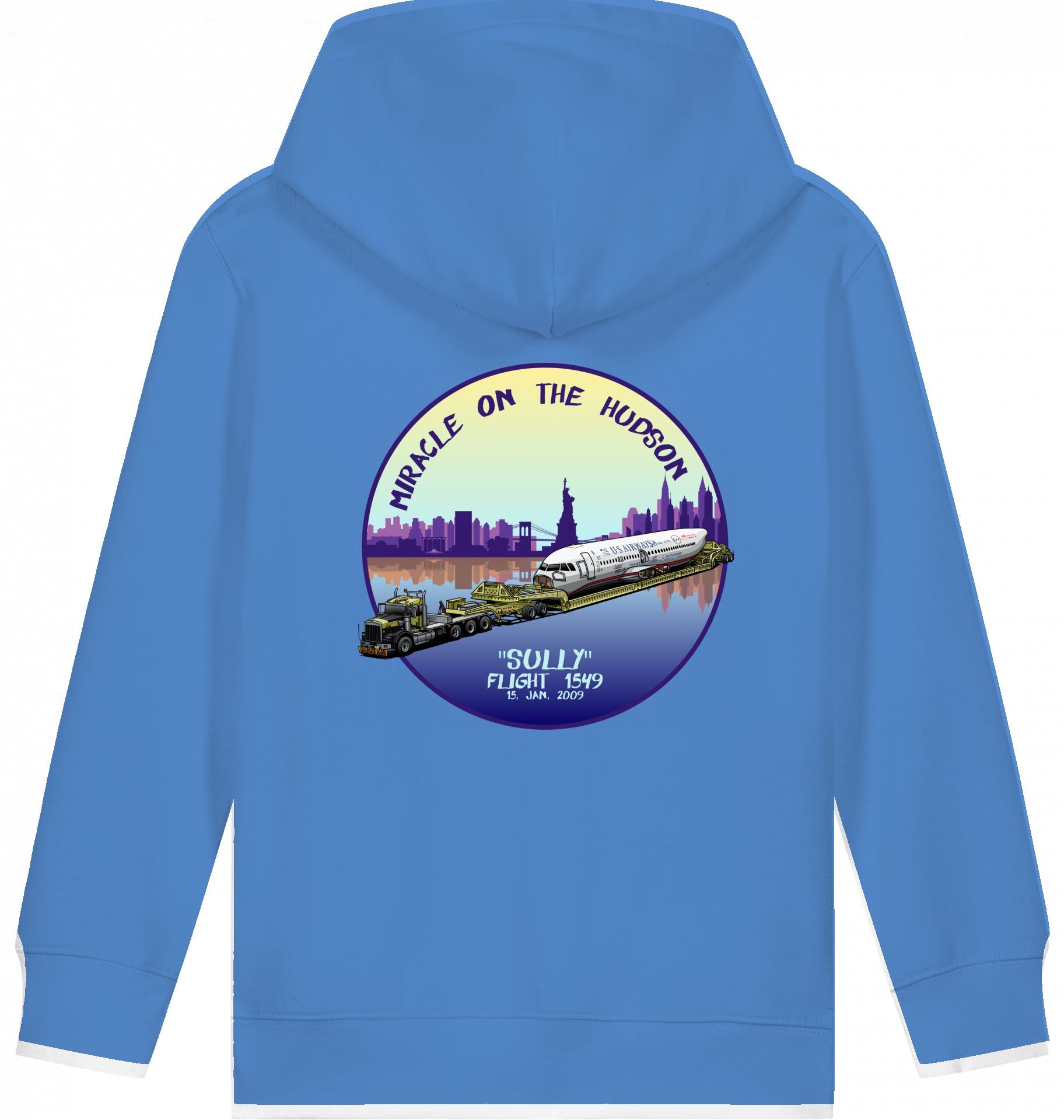 Aviation Kids Flugzeug Hoodie "Sullenberger - Miracle on the Hudson" für Piloten, Crews, Kinder & Planespotter made by SUPERSONIC aero 4U