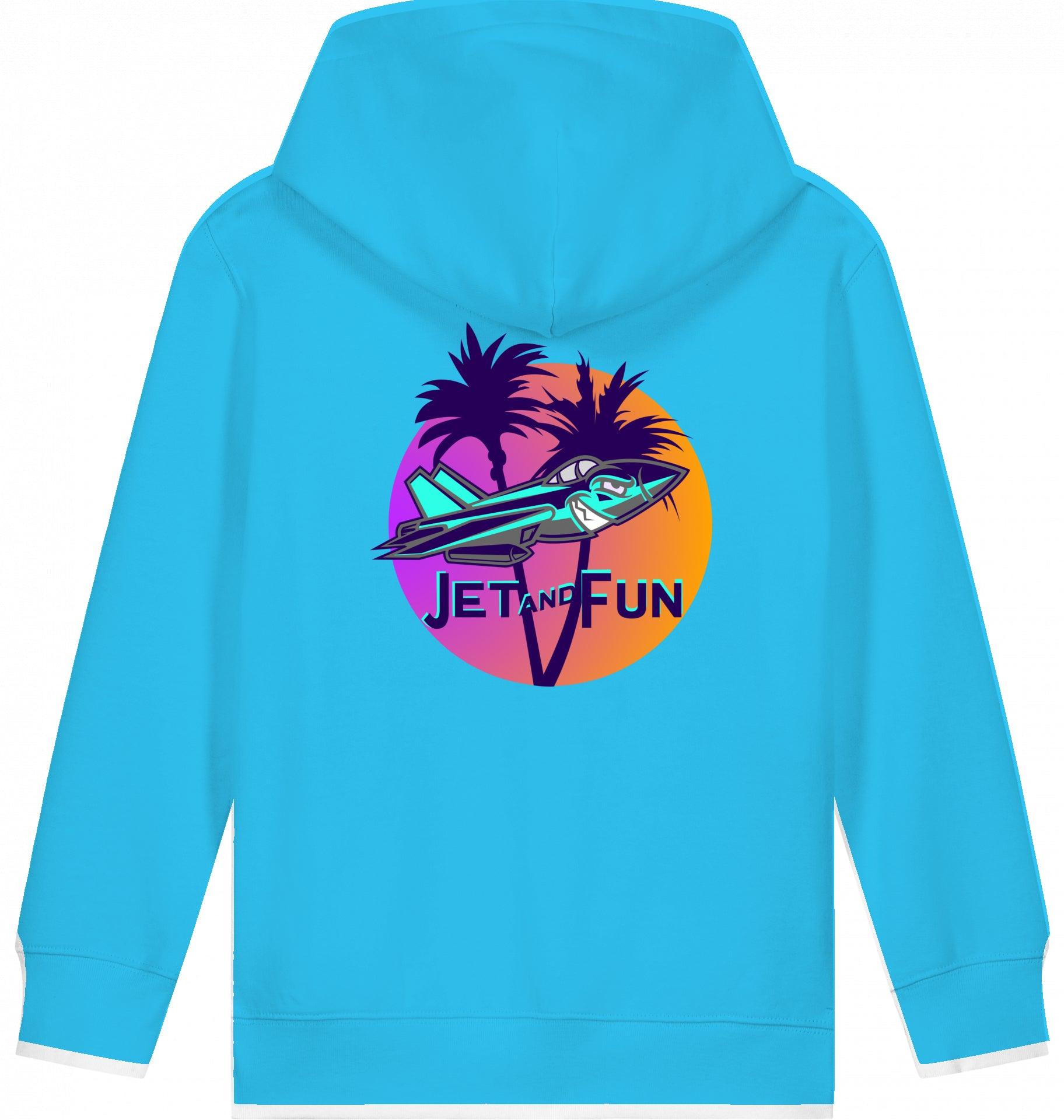 Aviation Kids Aviation Flugzeug Hoodie "Jet and Fun" Aqua Blue für Piloten, Crews, Kinder & Planespotter made by SUPERSONIC aero 4U
