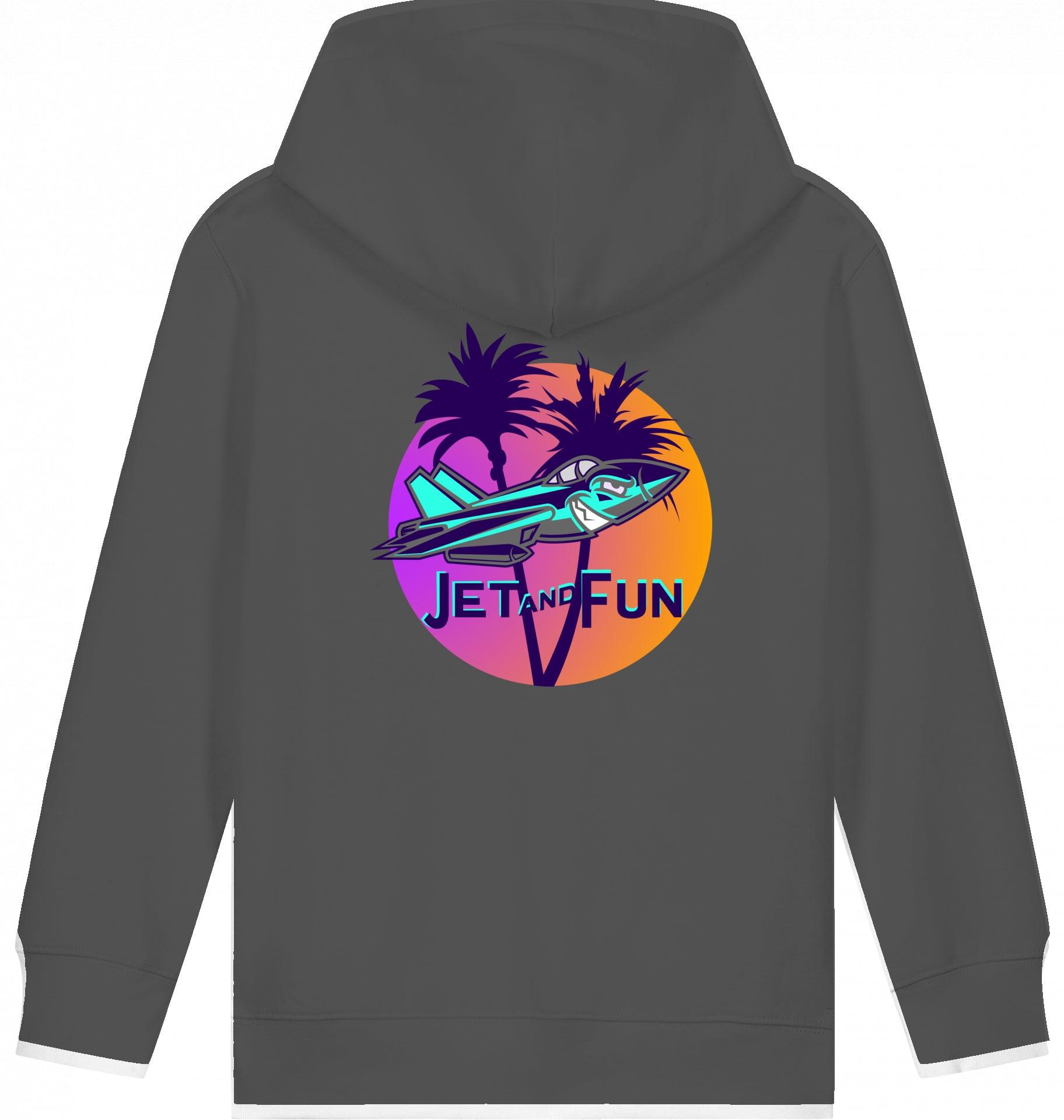 Aviation Kids Aviation Flugzeug Hoodie "Jet and Fun" Anthracite für Piloten, Crews, Kinder & Planespotter made by SUPERSONIC aero 4U