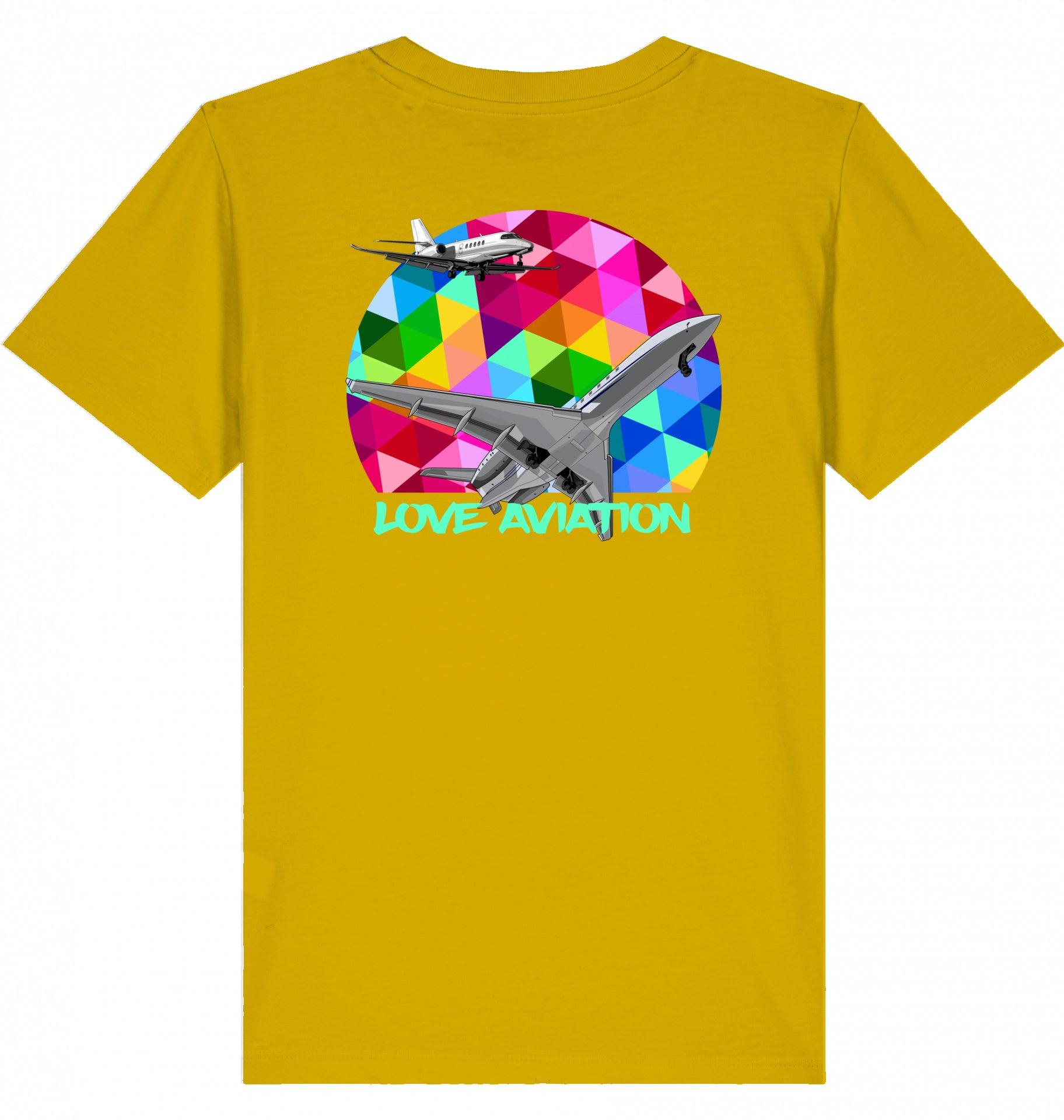 Aviation Kids Aviation T-Shirt "Love Aviation" Flugzeuge 2.0 Ochre für Piloten, Crews, Kinder & Planespotter made by SUPERSONIC aero 4U