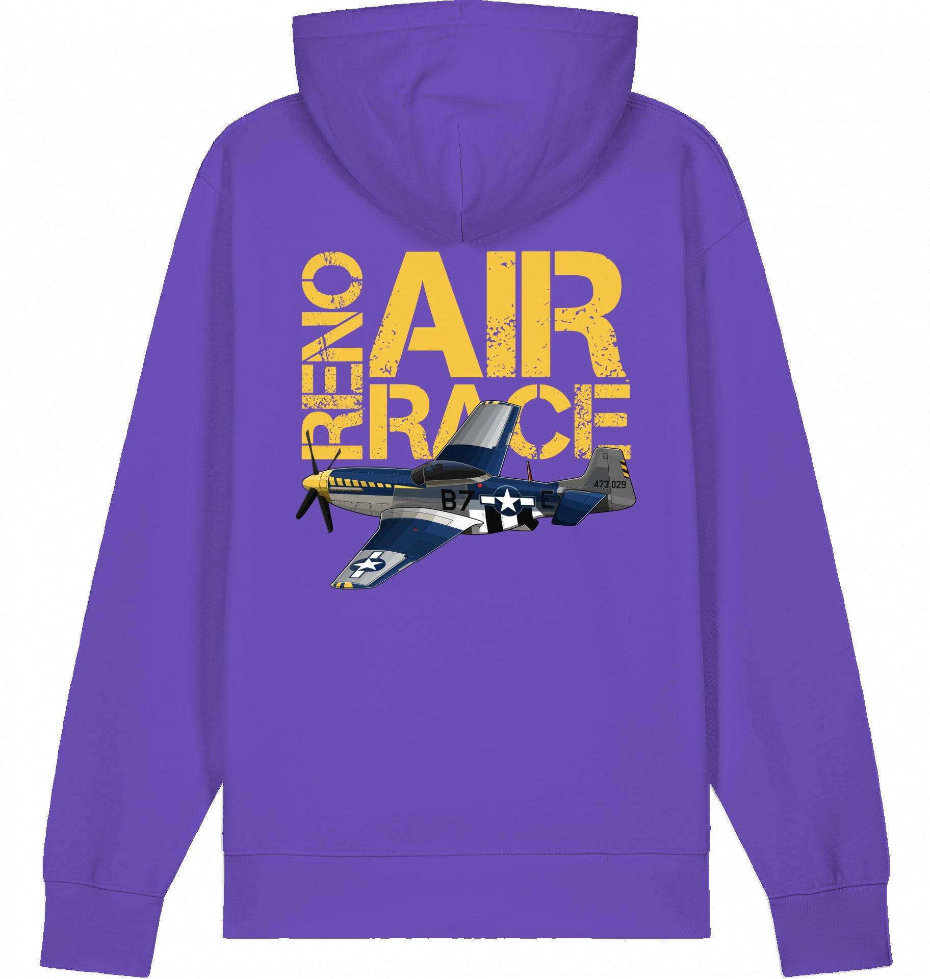 Aviation Flugzeug Hoodie P-51 Mustang "Reno Air Race" Purple Love für Piloten, Crews, Kinder & Planespotter made by SUPERSONIC aero 4U