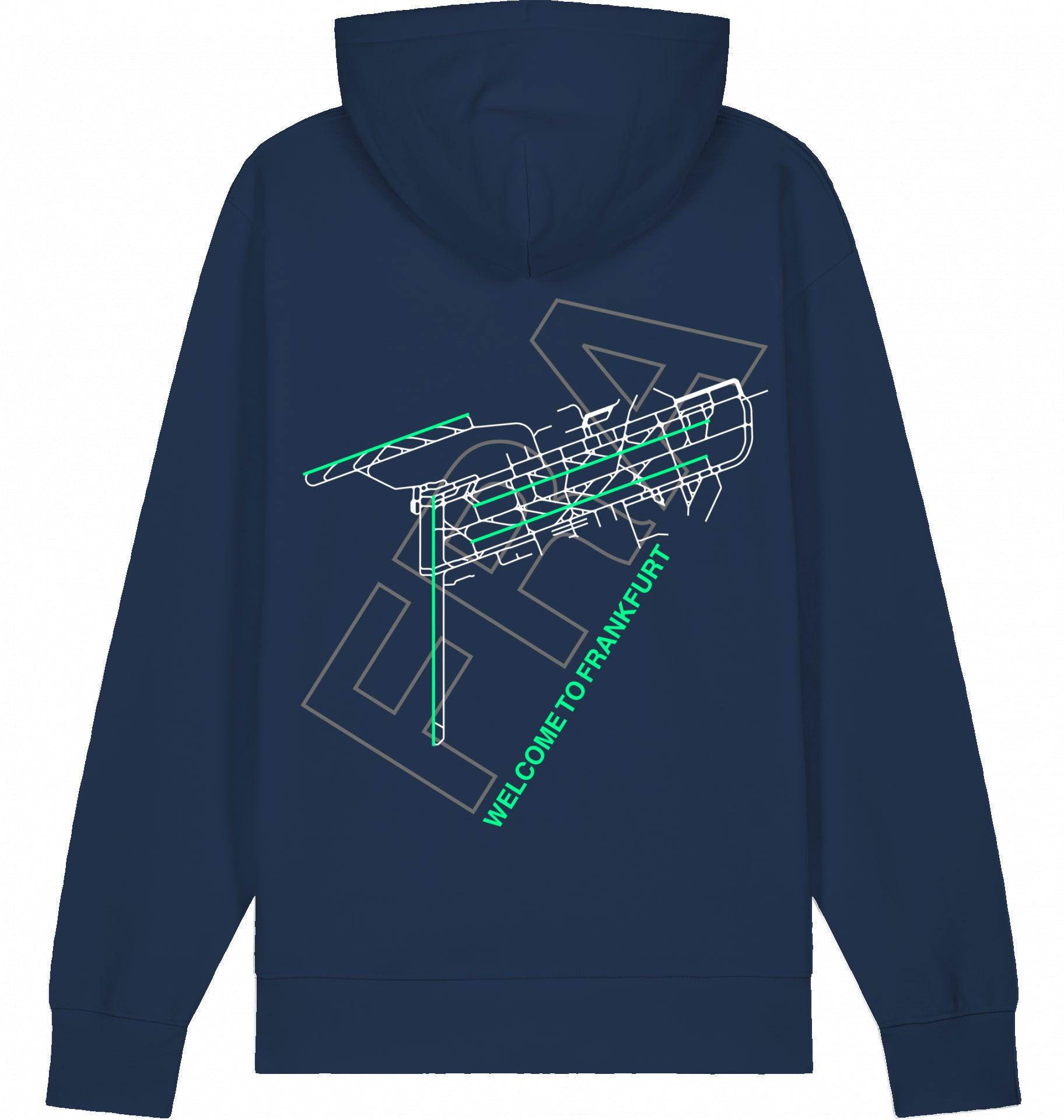 Aviation Frankfurt FRA Airport Hoodie 2.0 French Navy für Piloten, Crews, Kinder & Planespotter made by SUPERSONIC aero 4U