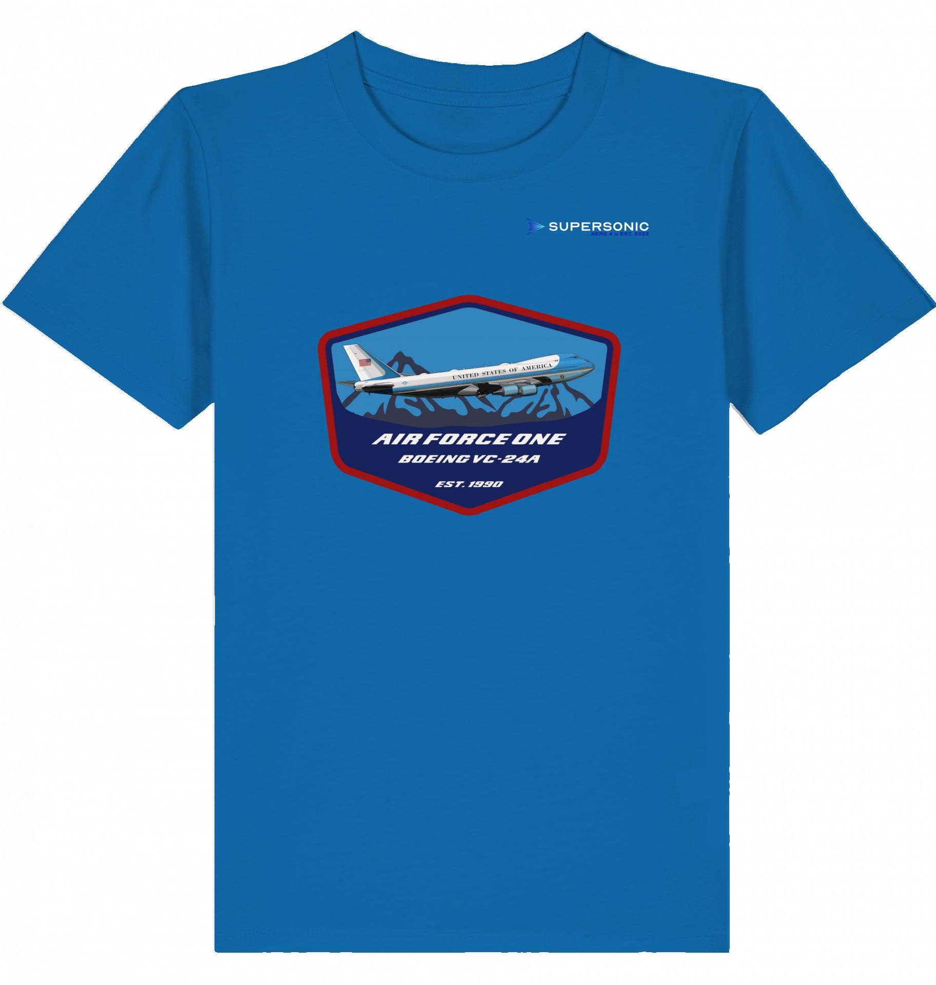 Aviation Kids Aviation T-Shirt Air Force One Boeing VC-24A Jumbo Jet 2.0 Royal Blue für Piloten, Crews, Kinder & Planespotter made by SUPERSONIC aero 4U