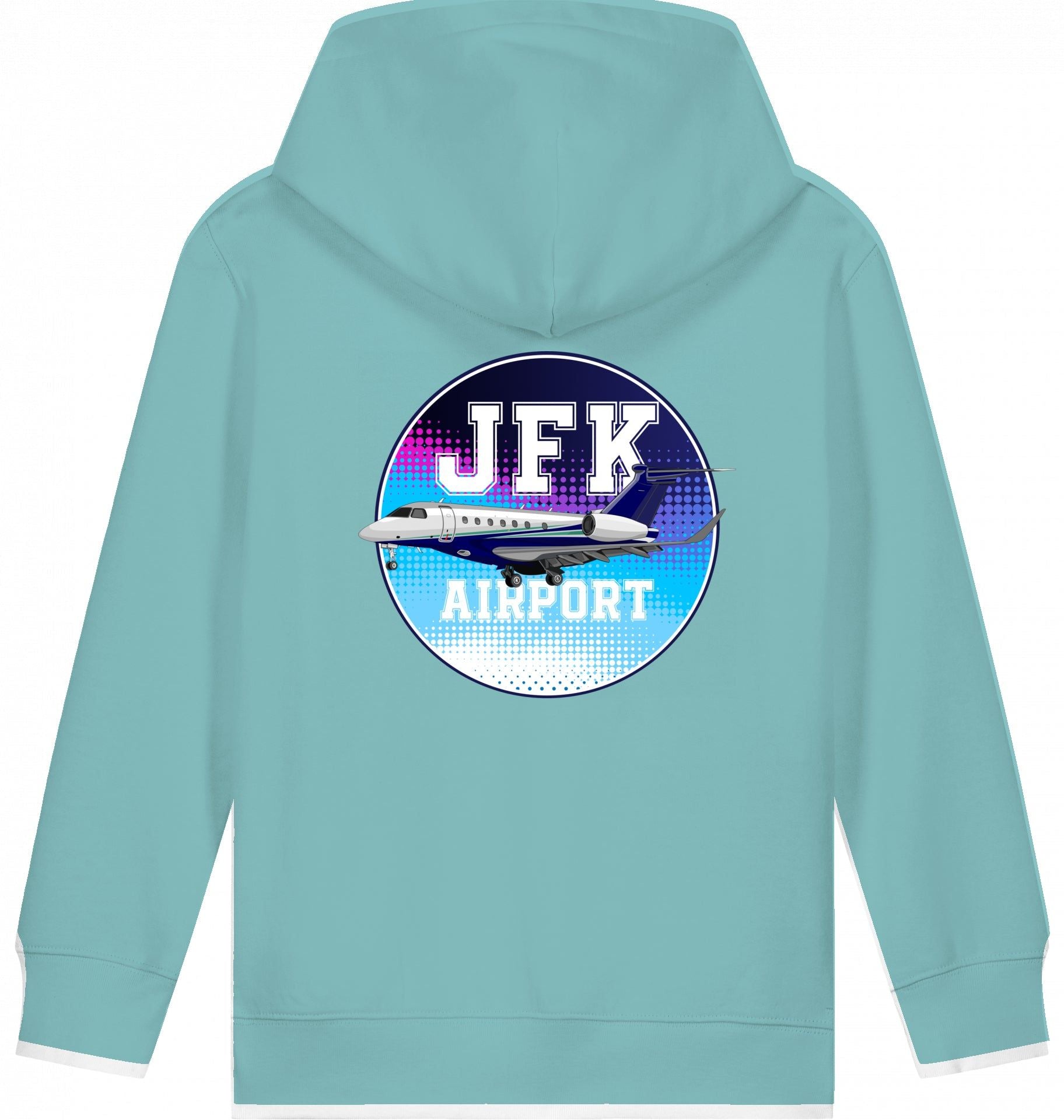 Aviation Kids Flugzeug Hoodie Embraer Praetor 600 JFK Teal Monstera für Piloten, Crews, Kinder & Planespotter made by SUPERSONIC aero 4U