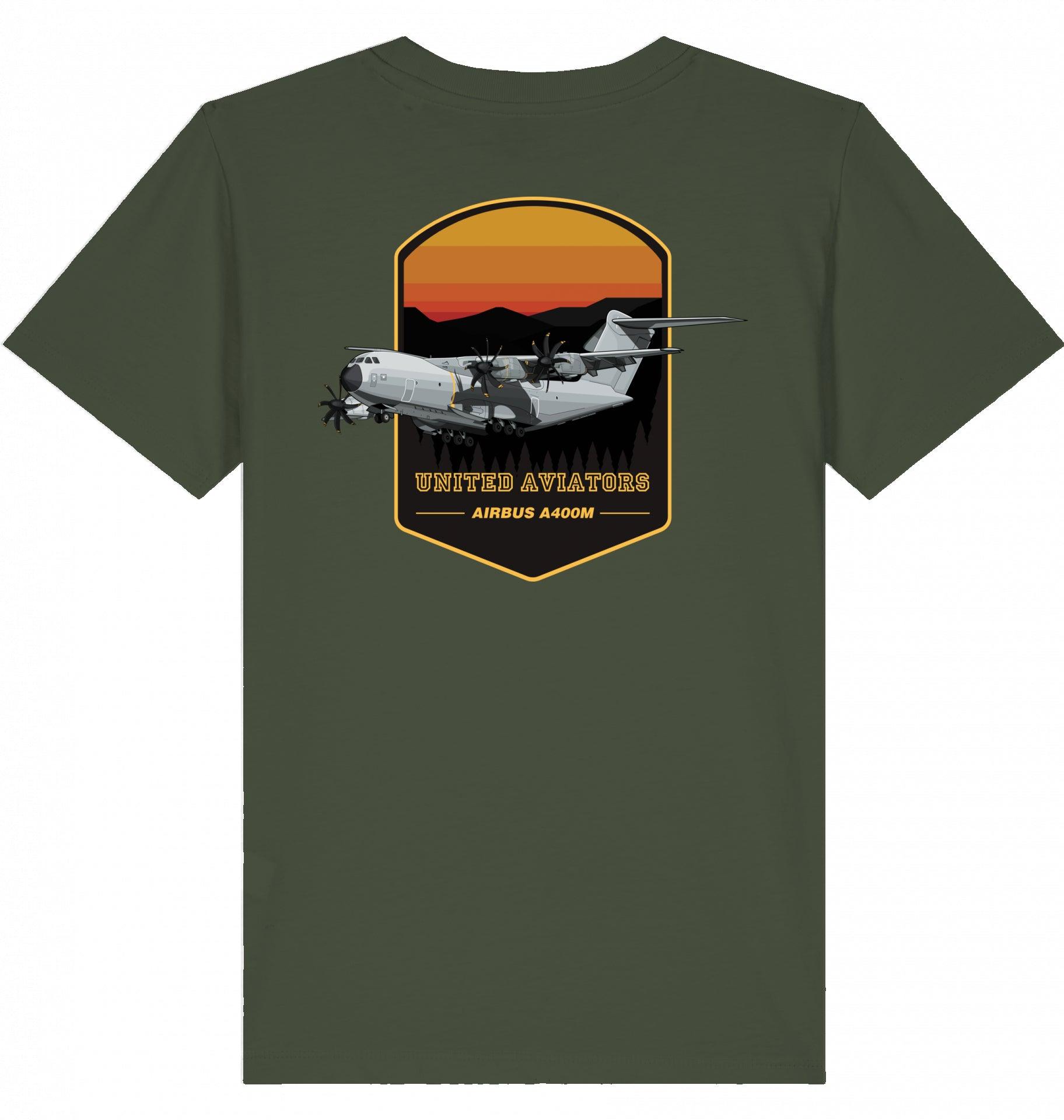 Aviation Kids Aviation T-Shirt United Aviators Airbus A400M Flugzeug2.0 Khaki für Piloten, Crews, Kinder & Planespotter made by SUPERSONIC aero 4U