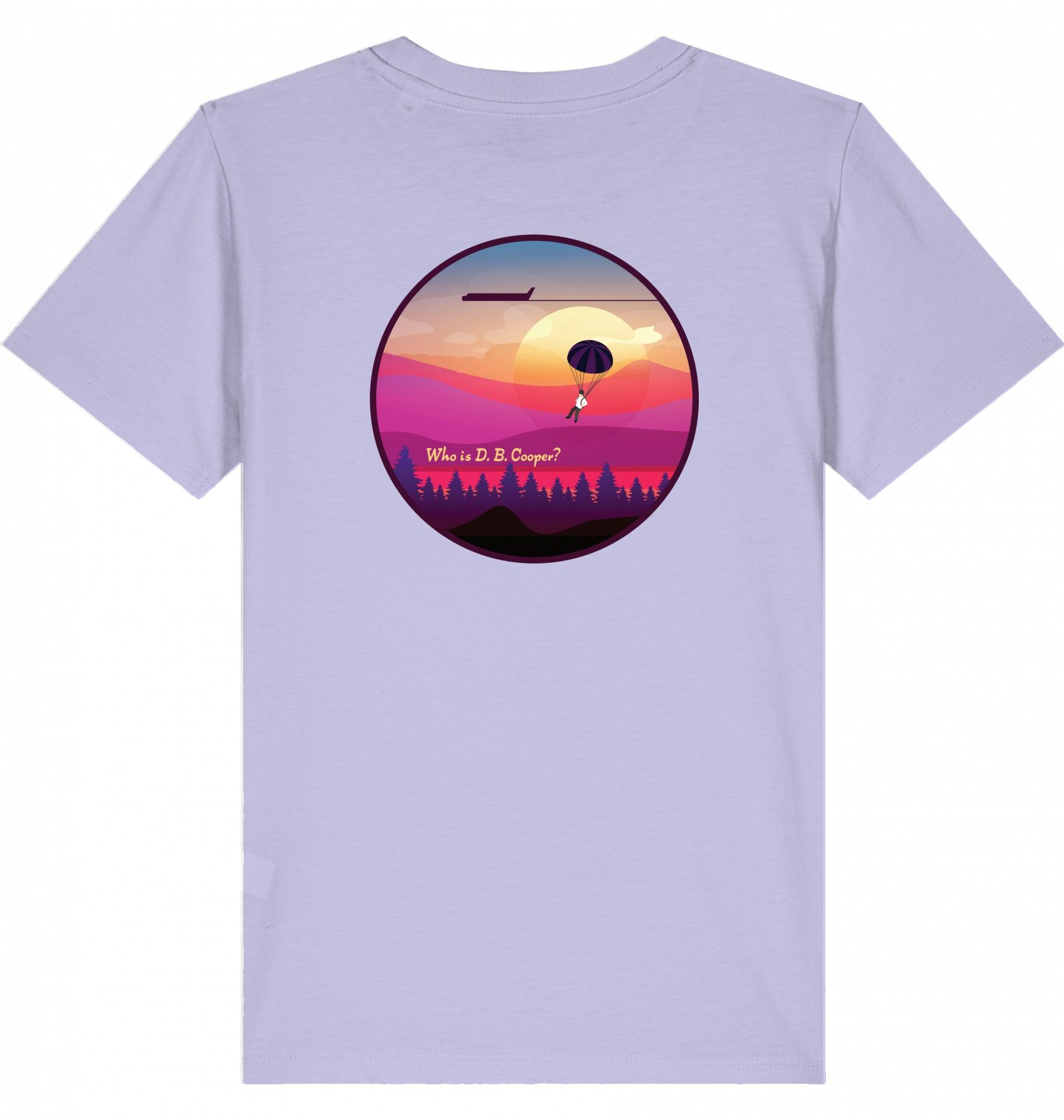 Aviation Kids Aviation T-Shirt "Who is D.B. Cooper?" 2.0 Lavender für Piloten, Crews, Kinder & Planespotter made by SUPERSONIC aero 4U