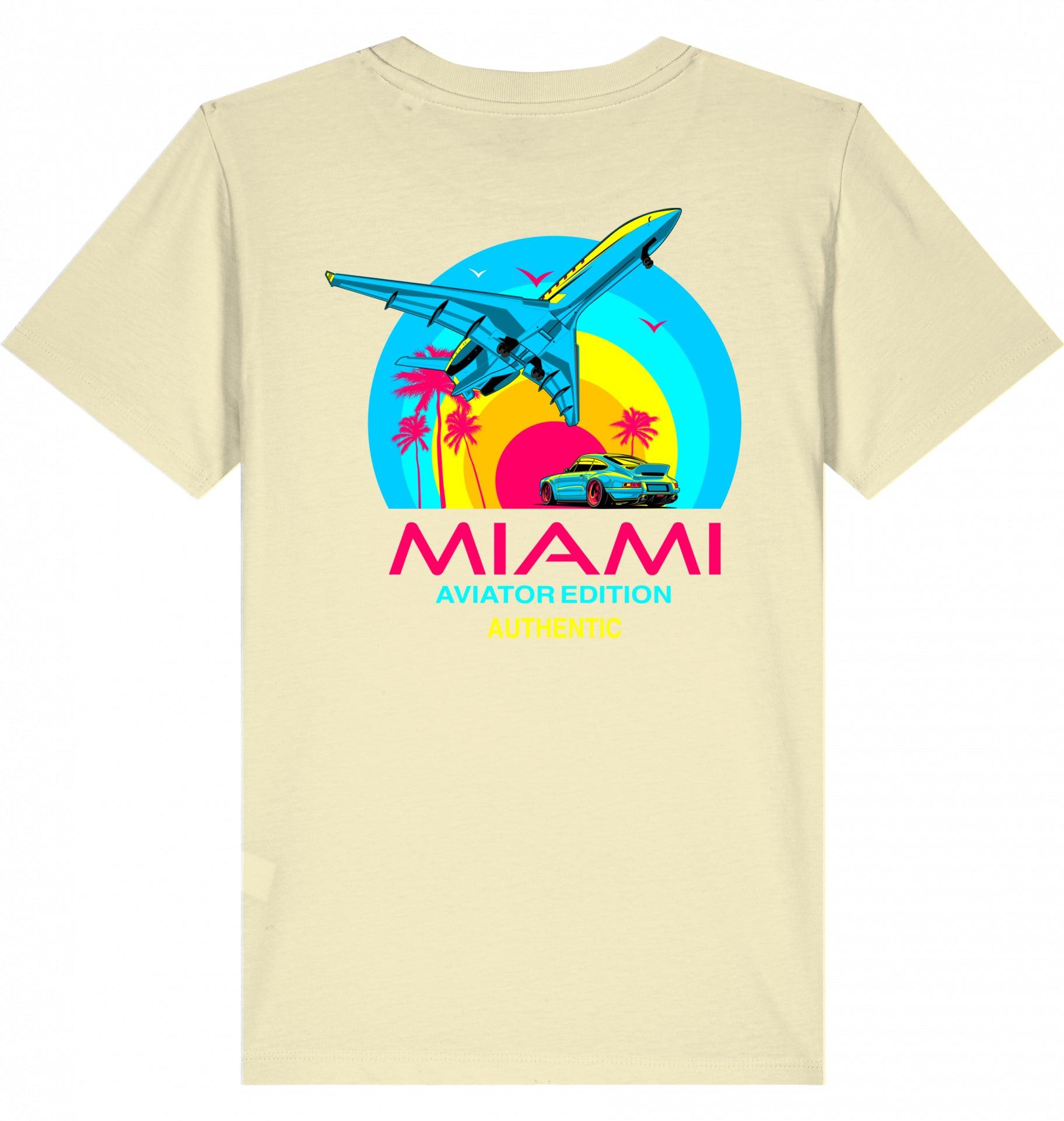 Aviation Kids Aviation T-Shirt "Aviator Miami Summer" 2.0 Butter für Piloten, Crews, Kinder & Planespotter made by SUPERSONIC aero 4U