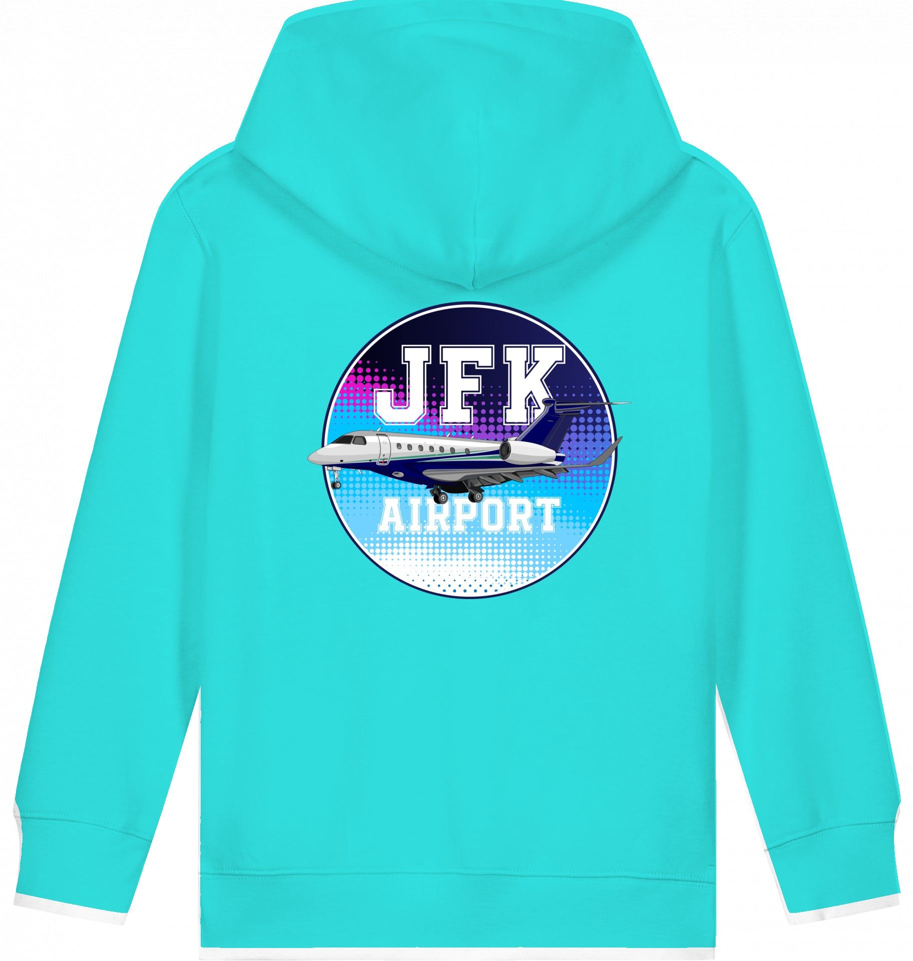 Aviation Kids Flugzeug Hoodie Embraer Praetor 600 JFK Pool Blue für Piloten, Crews, Kinder & Planespotter made by SUPERSONIC aero 4U