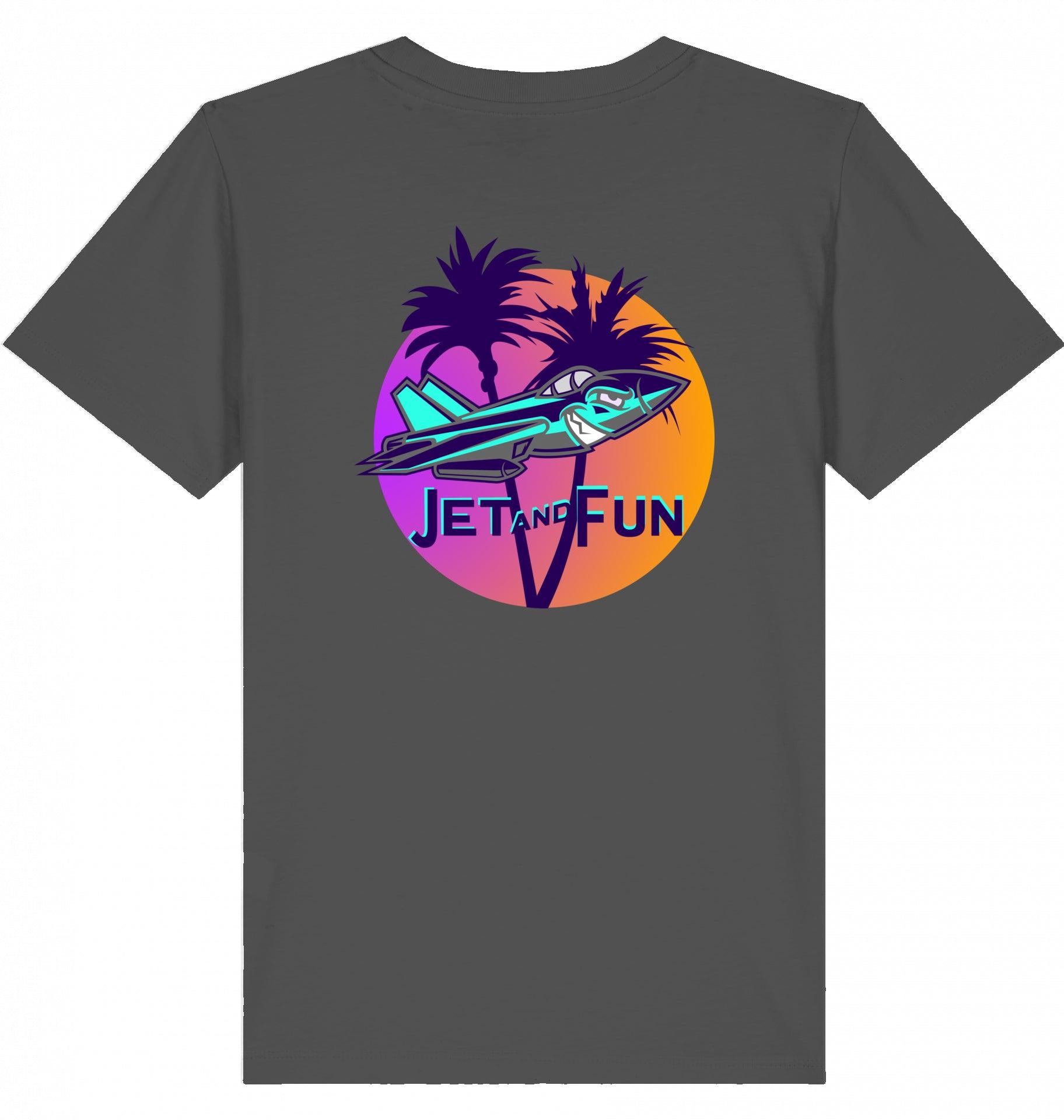 Aviation Kids Aviation T-Shirt "Jet and Fun" Flugzeug 2.0 Anthracite für Piloten, Crews, Kinder & Planespotter made by SUPERSONIC aero 4U