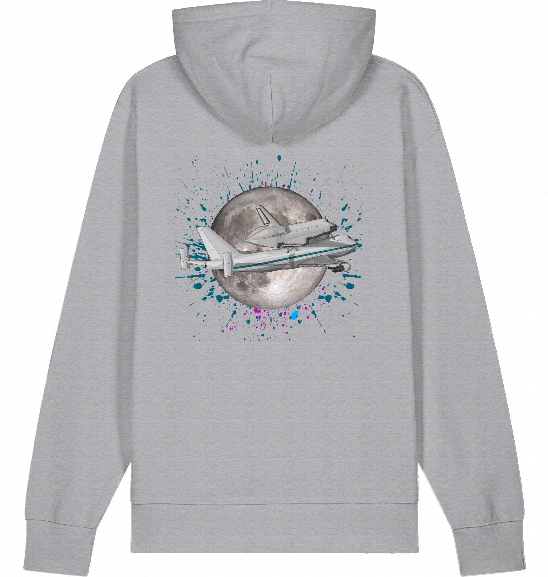 Aviation Flugzeug Hoodie Boeing 747 NASA Shuttle Transporter Mid Heather Grey für Piloten, Crews, Kinder & Planespotter made by SUPERSONIC aero 4U