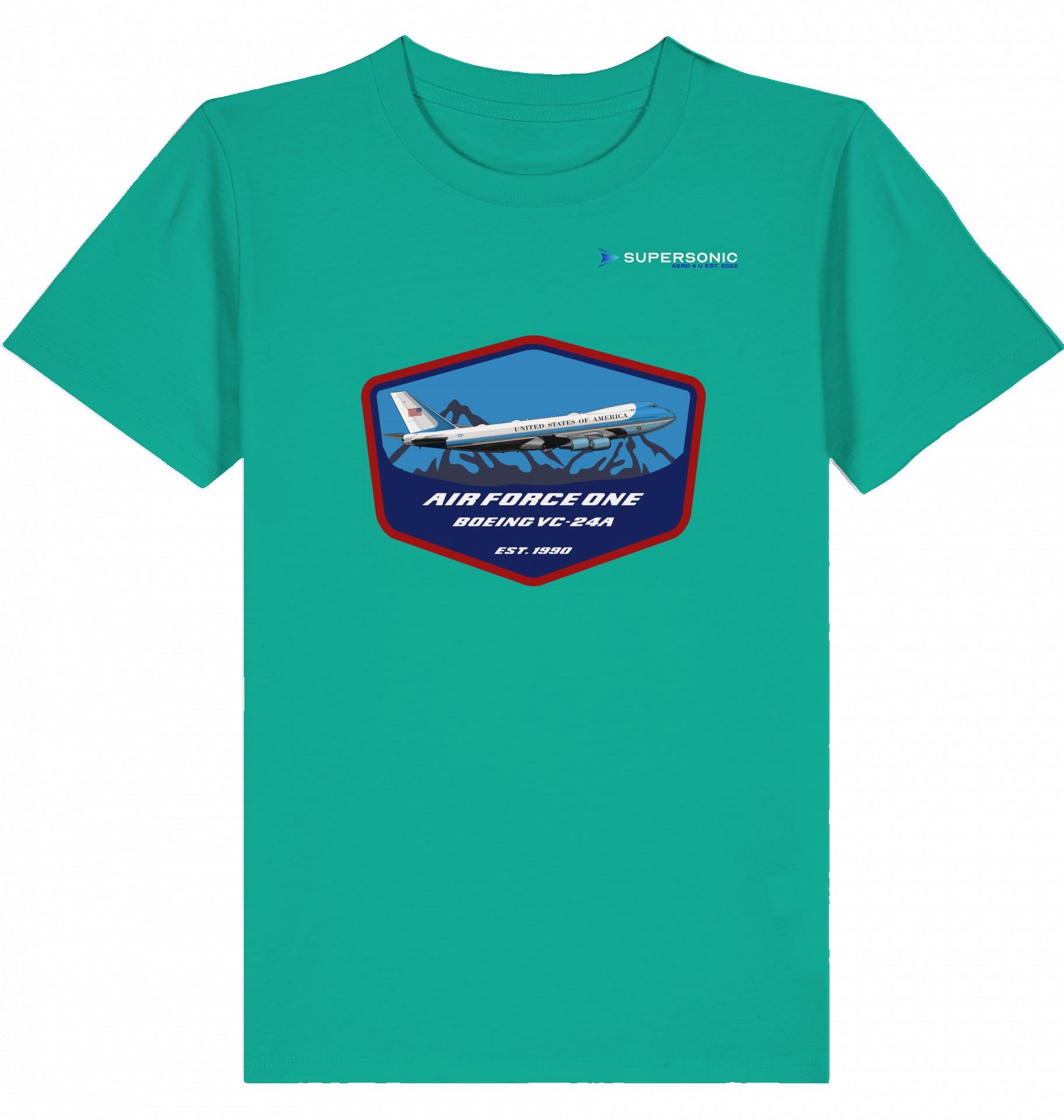 Aviation Kids Aviation T-Shirt Air Force One Boeing VC-24A Jumbo Jet 2.0 Go Green für Piloten, Crews, Kinder & Planespotter made by SUPERSONIC aero 4U
