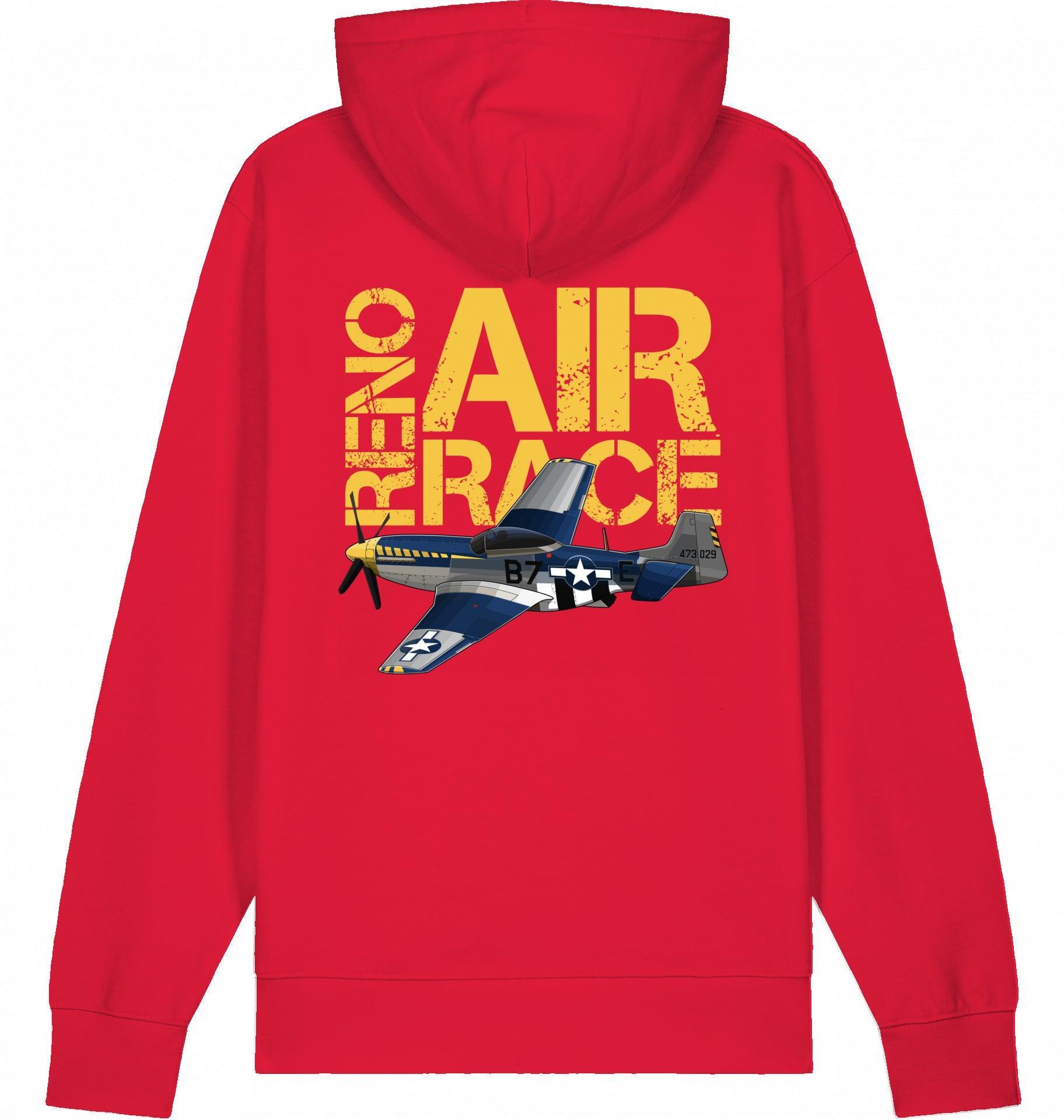 Aviation Flugzeug Hoodie P-51 Mustang "Reno Air Race" Red für Piloten, Crews, Kinder & Planespotter made by SUPERSONIC aero 4U