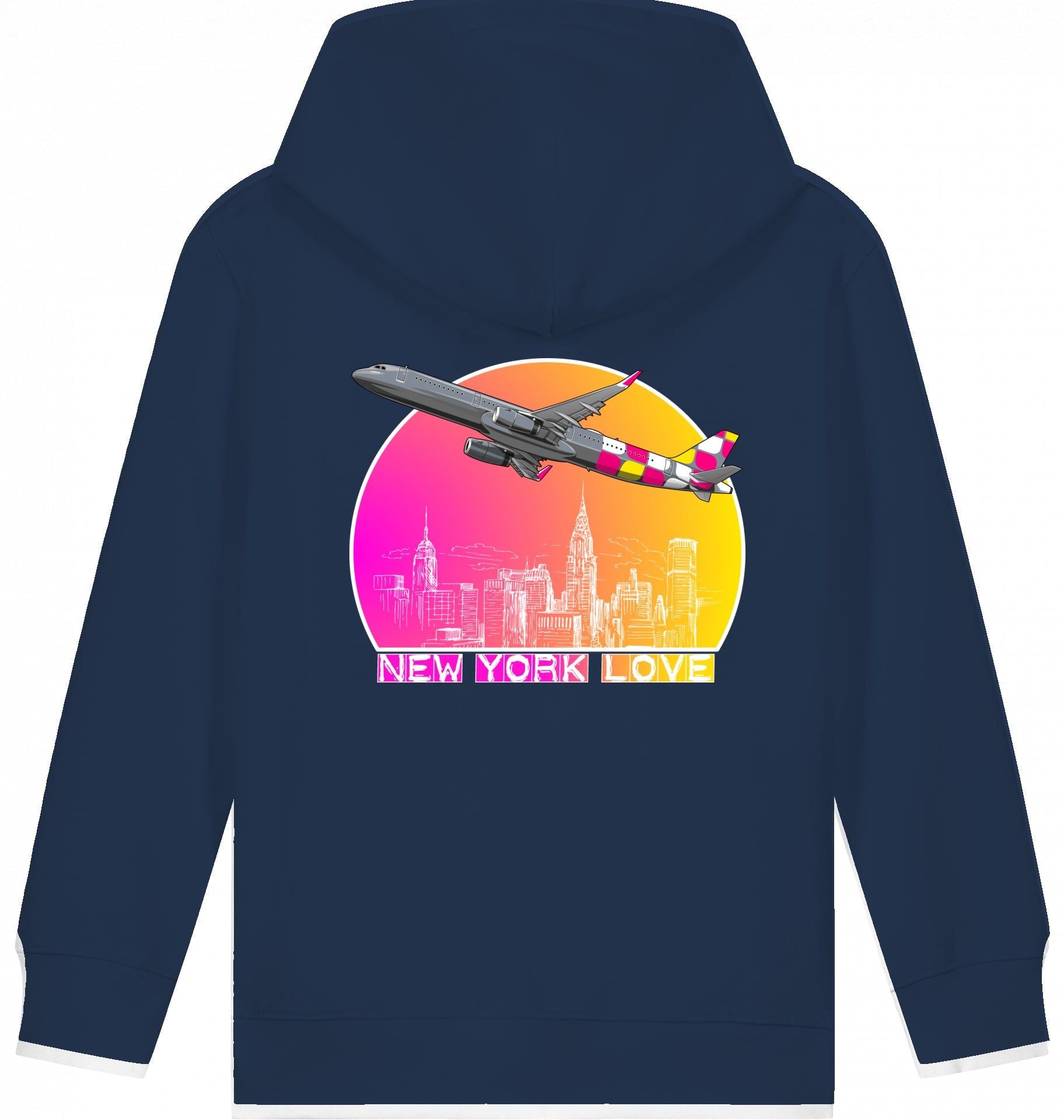 Aviation Kids Flugzeug Hoodie Airbus A321 New York für Piloten, Crews, Kinder & Planespotter made by SUPERSONIC aero 4U