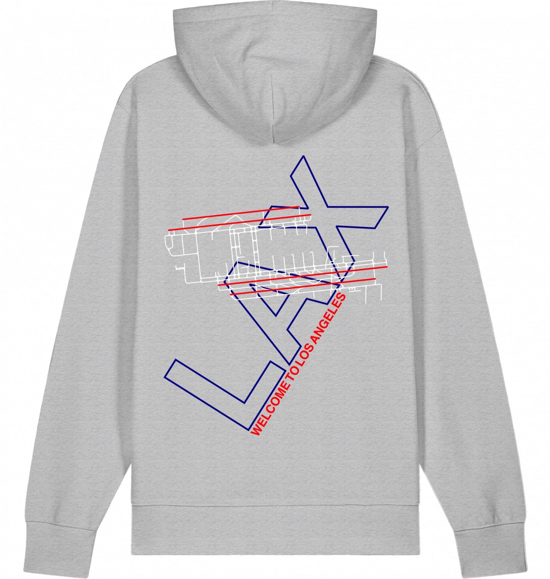 Aviation Los Angeles LAX Airport Hoodie 2.0 Heather Grey für Piloten, Crews, Kinder & Planespotter made by SUPERSONIC aero 4U