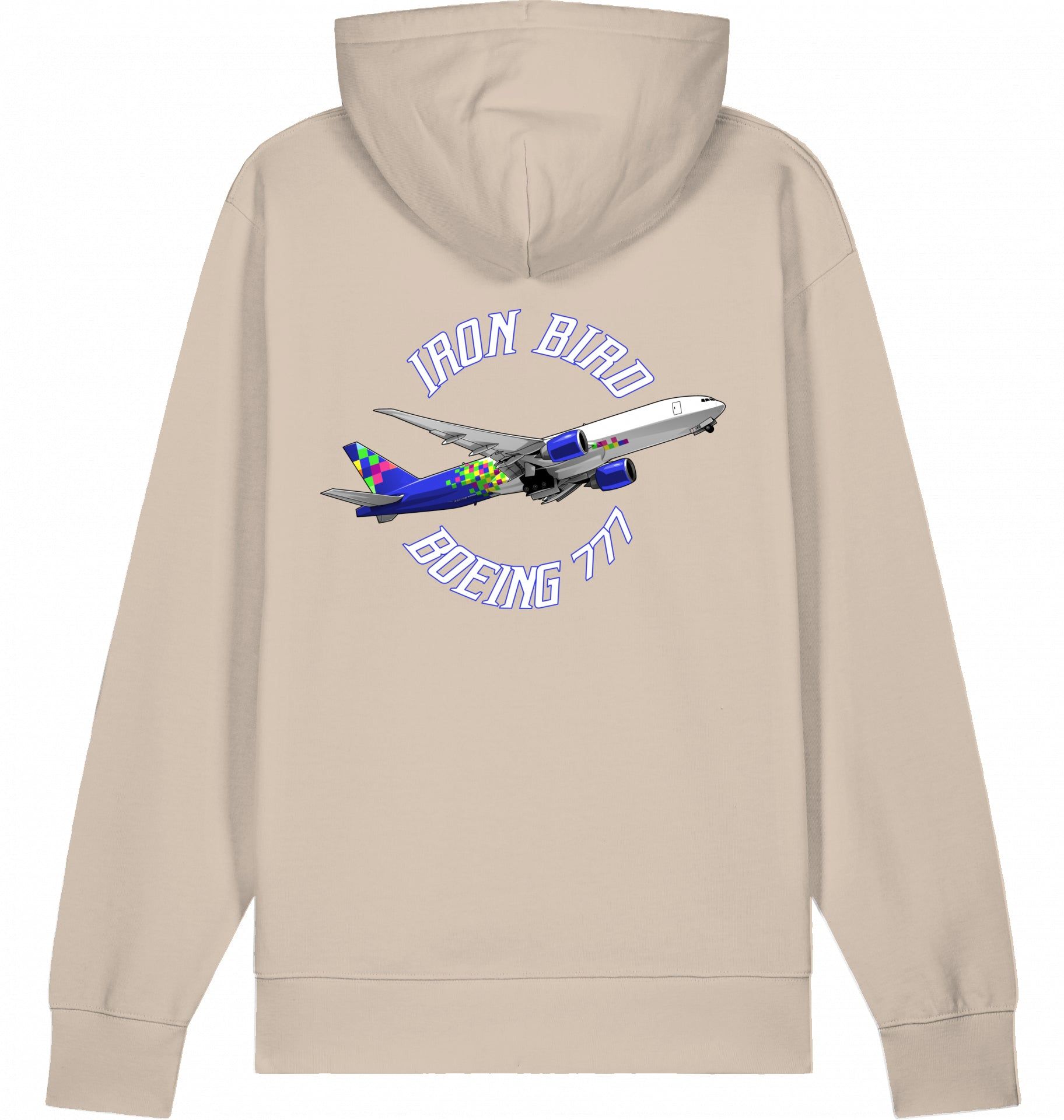 Aviation Flugzeug Hoodie Boeing 777 Iron Bird Desert Dust für Piloten, Crews, Kinder & Planespotter made by SUPERSONIC aero 4U