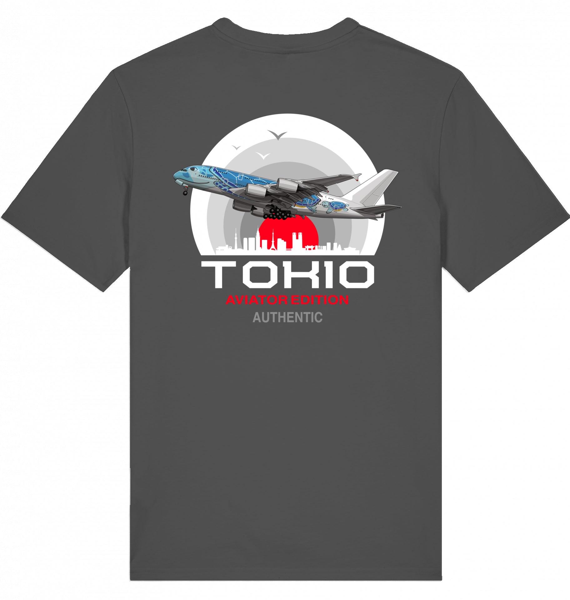 Aviation Flugzeug T-Shirt "Aviator Tokio Summer" Anthracite für Piloten, Crews, Kinder & Planespotter made by SUPERSONIC aero 4U
