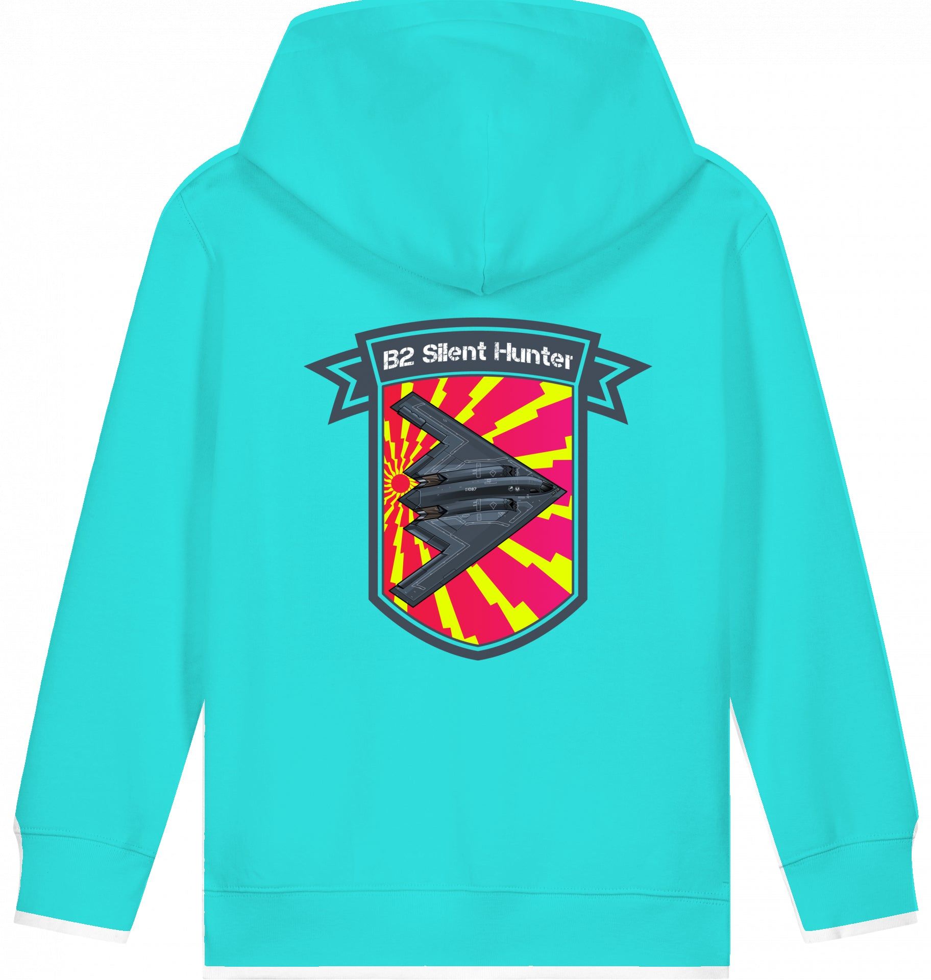 Aviation Kids Flugzeug Hoodie Northrop B2 Spirit Silent Hunter für Piloten, Crews, Kinder & Planespotter made by SUPERSONIC aero 4U