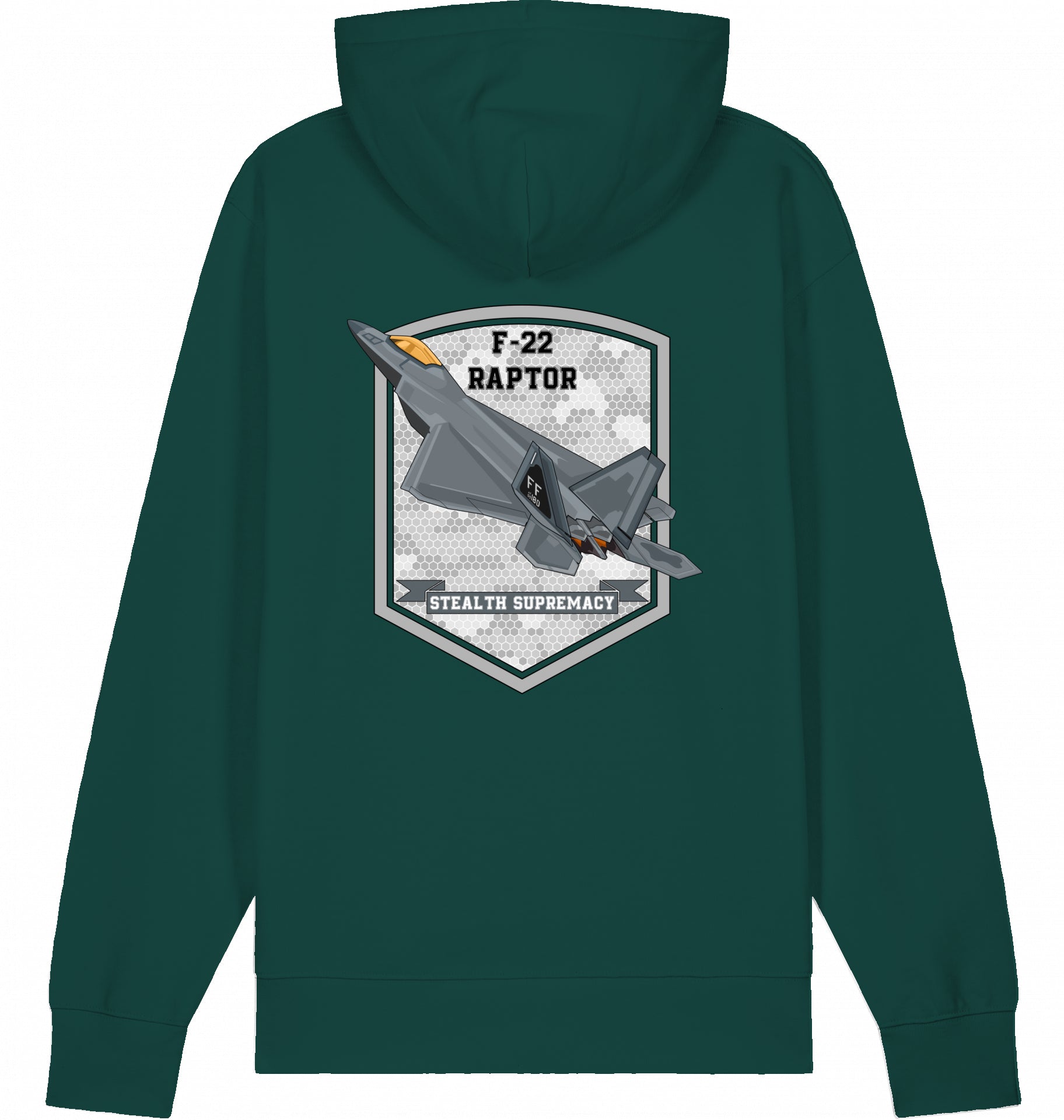 Aviation Flugzeug Hoodie F-22 Raptor Stealth Supremacy Glazed Green für Piloten, Crews, Kinder & Planespotter made by SUPERSONIC aero 4U