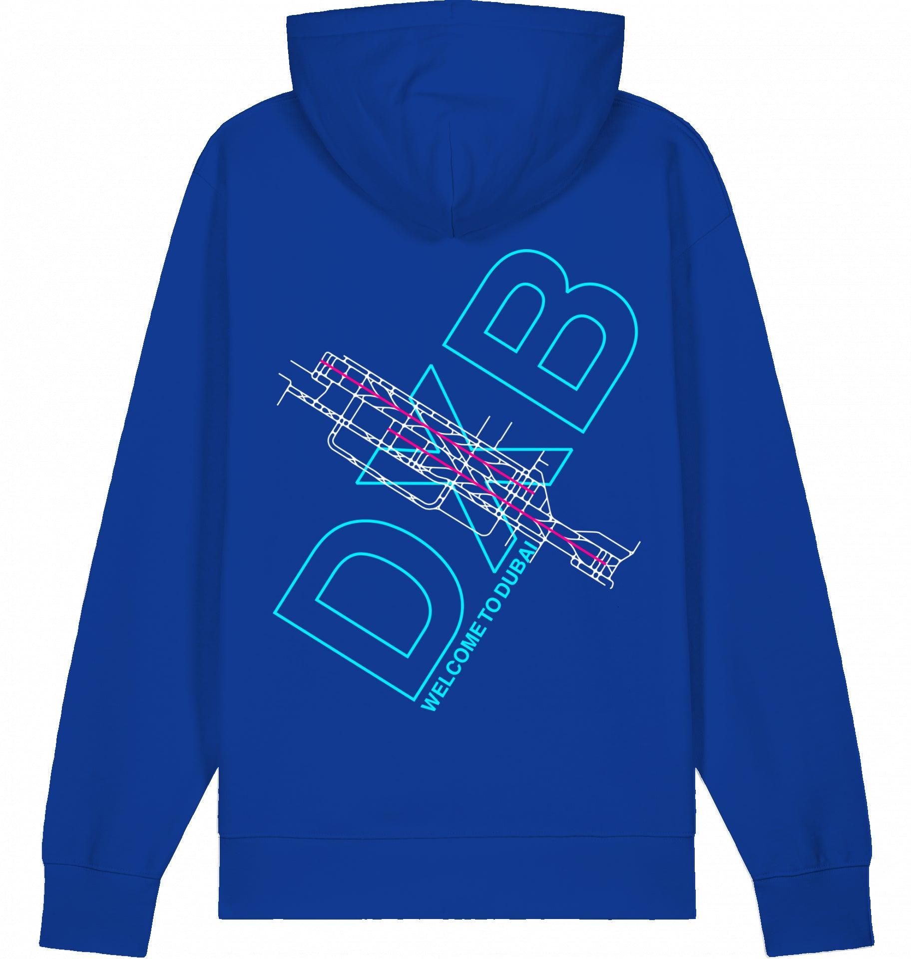 Aviation Dubai DXB Airport Hoodie 2.0 Worker Blue für Piloten, Crews, Kinder & Planespotter made by SUPERSONIC aero 4U