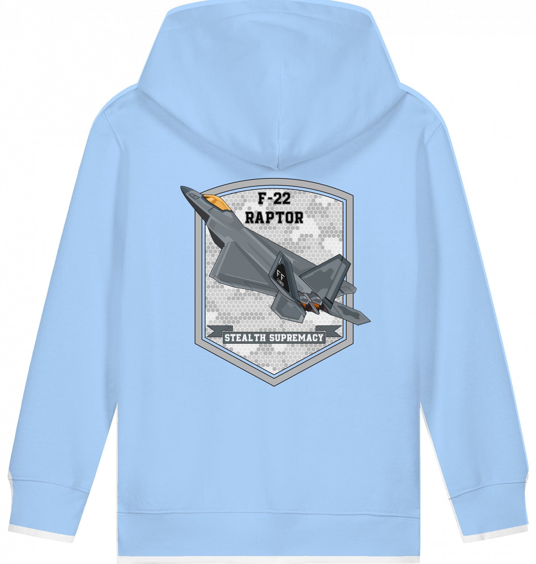 Aviation Kids Flugzeug Hoodie F-22 Raptor Stealth Supremacy für Piloten, Crews, Kinder & Planespotter made by SUPERSONIC aero 4U