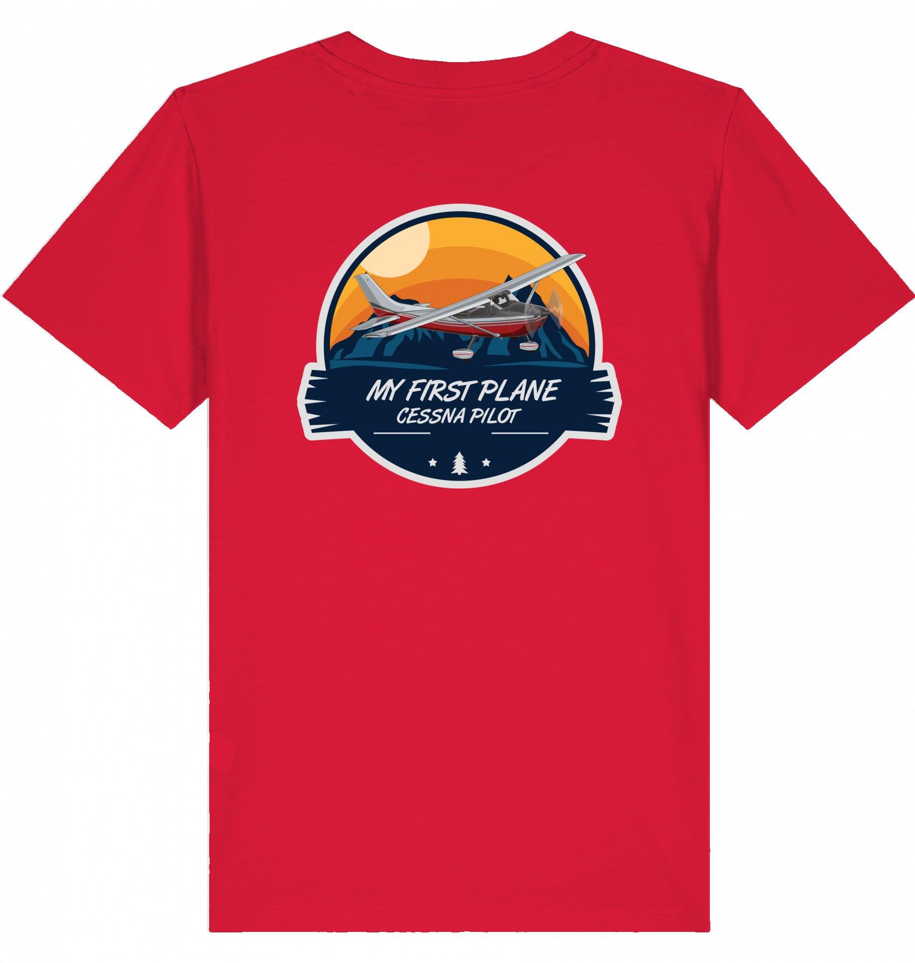 Aviation Kids Aviation T-Shirt "My first Plane Cessna C172" 2.0 Red für Piloten, Crews, Kinder & Planespotter made by SUPERSONIC aero 4U