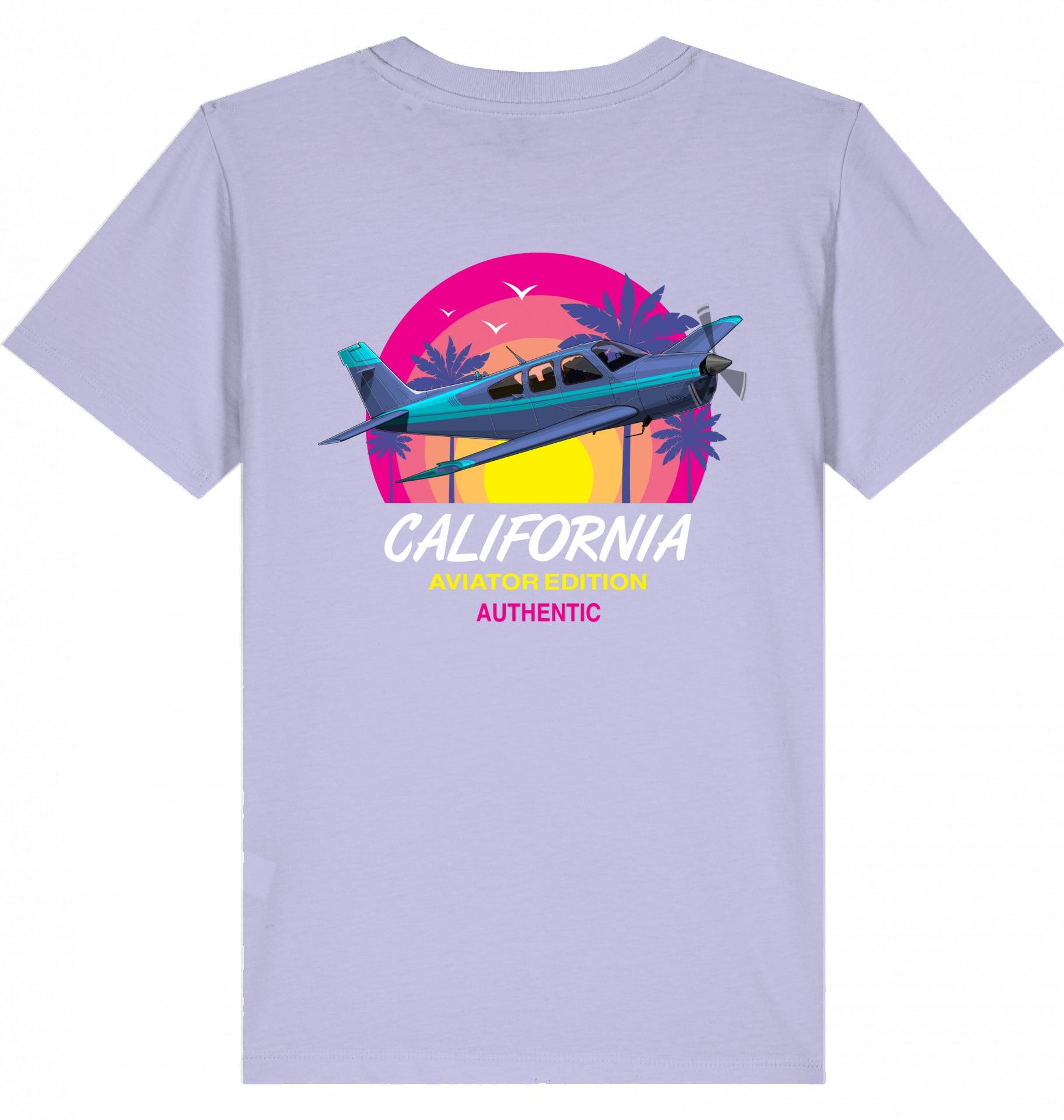 Aviation Kids Aviation T-Shirt "Aviator California Summer" 2.0 Lavender für Piloten, Crews, Kinder & Planespotter made by SUPERSONIC aero 4U