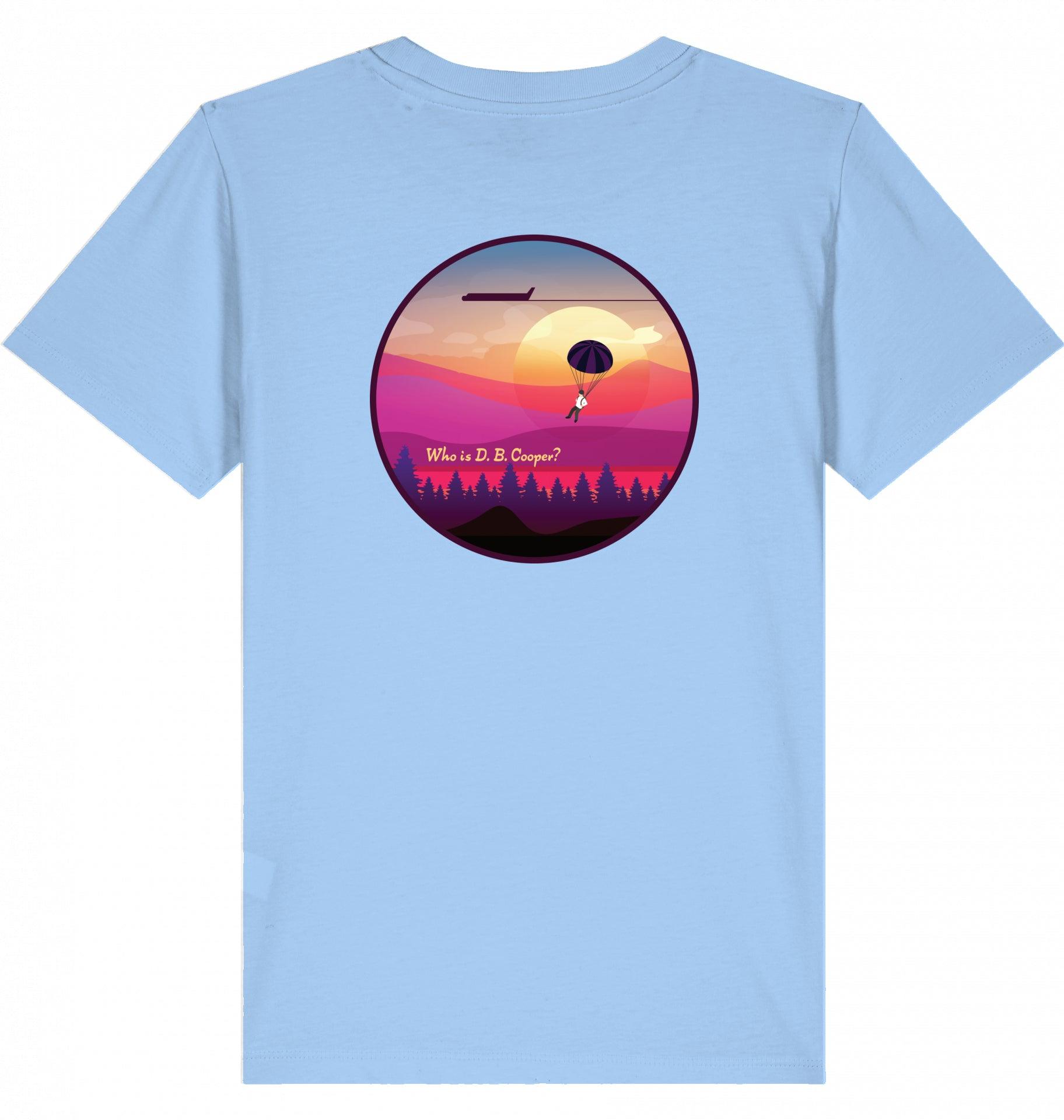 Aviation Kids Aviation T-Shirt "Who is D.B. Cooper?" 2.0 Blue Soul für Piloten, Crews, Kinder & Planespotter made by SUPERSONIC aero 4U