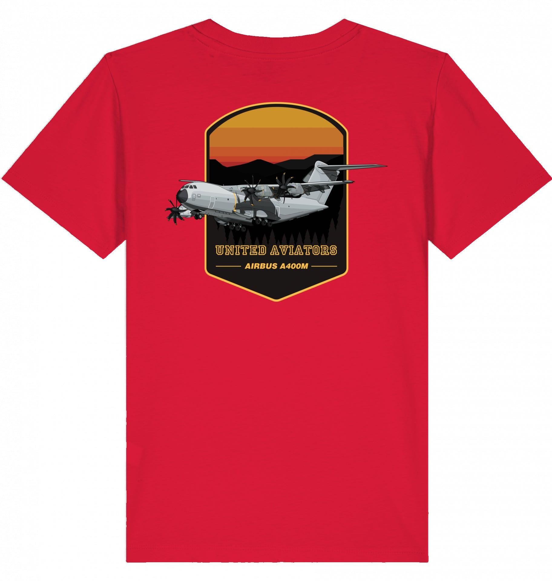 Aviation Kids Aviation T-Shirt United Aviators Airbus A400M Flugzeug2.0 Red für Piloten, Crews, Kinder & Planespotter made by SUPERSONIC aero 4U