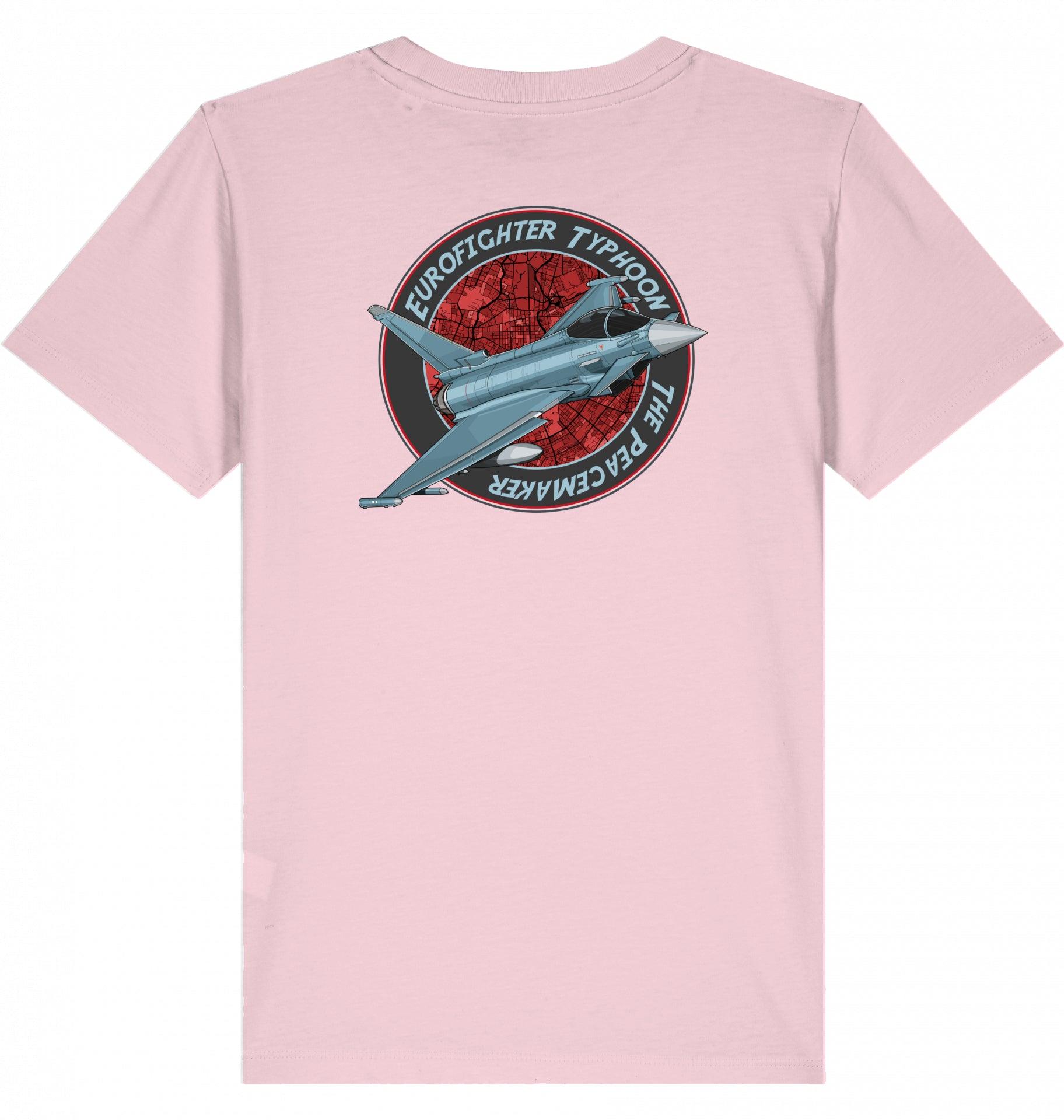 Aviation Kids Aviation T-Shirt "Eurofighter Typhoon - The Peacemaker" 2.0 Cotton Pink für Piloten, Crews, Kinder & Planespotter made by SUPERSONIC aero 4U