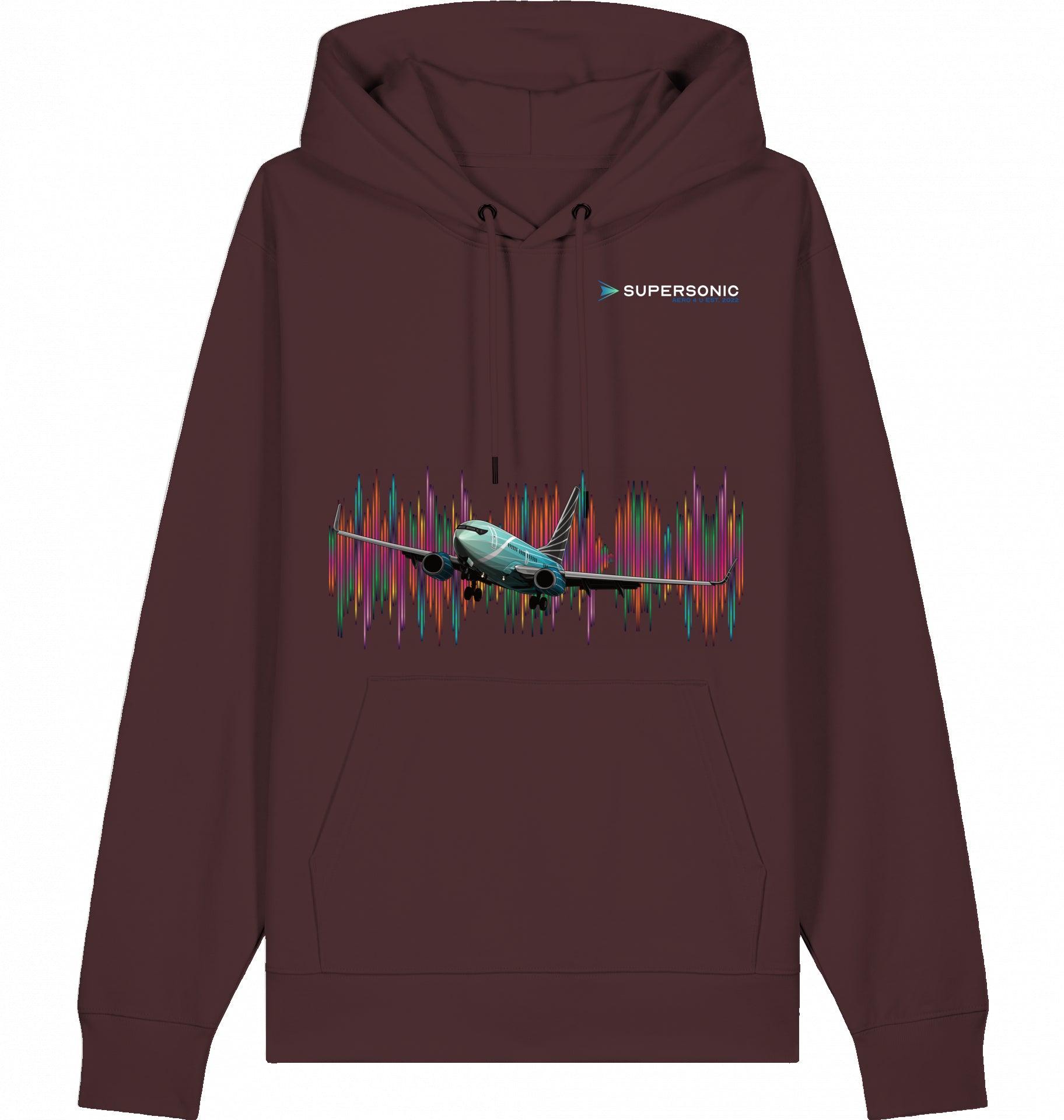 Aviation Flugzeug Hoodie Boeing 737 BBJ Businessjet Red Brown für Piloten, Crews, Kinder & Planespotter made by SUPERSONIC aero 4U