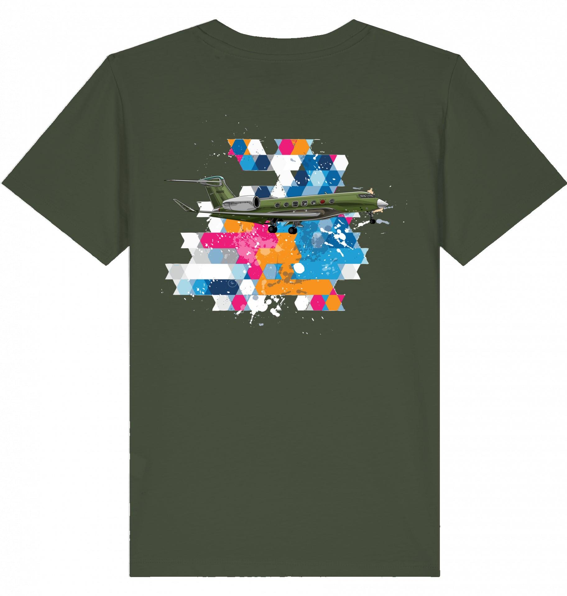 Aviation Kids Aviation T-Shirt Gulfstream G500/600 Business Jet 2.0 Khaki für Piloten, Crews, Kinder & Planespotter made by SUPERSONIC aero 4U