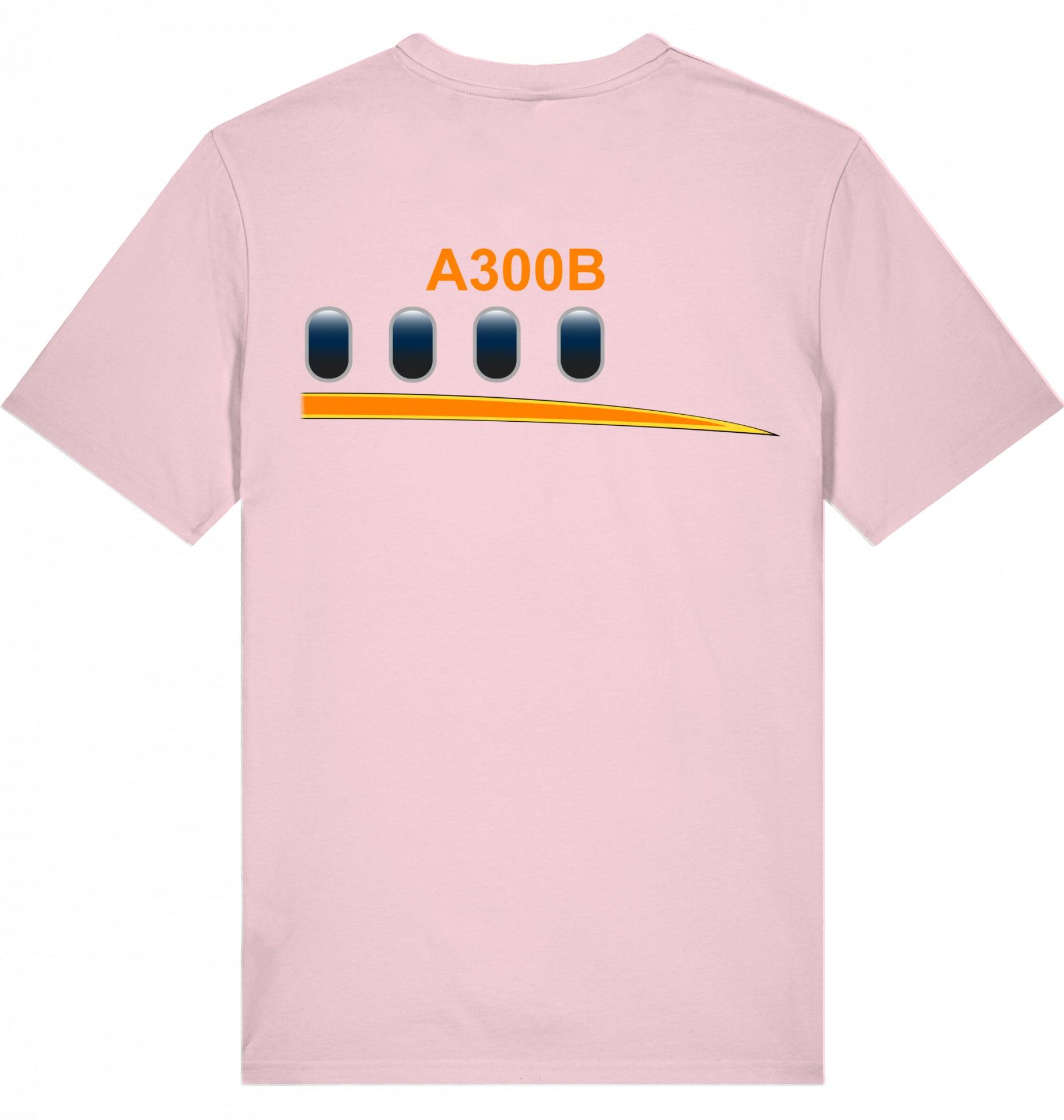 Aviation Flugzeug T-Shirt Airbus A300B Retro 50 Jahre Erstflug Cotton Pink für Piloten, Crews, Kinder & Planespotter made by SUPERSONIC aero 4U