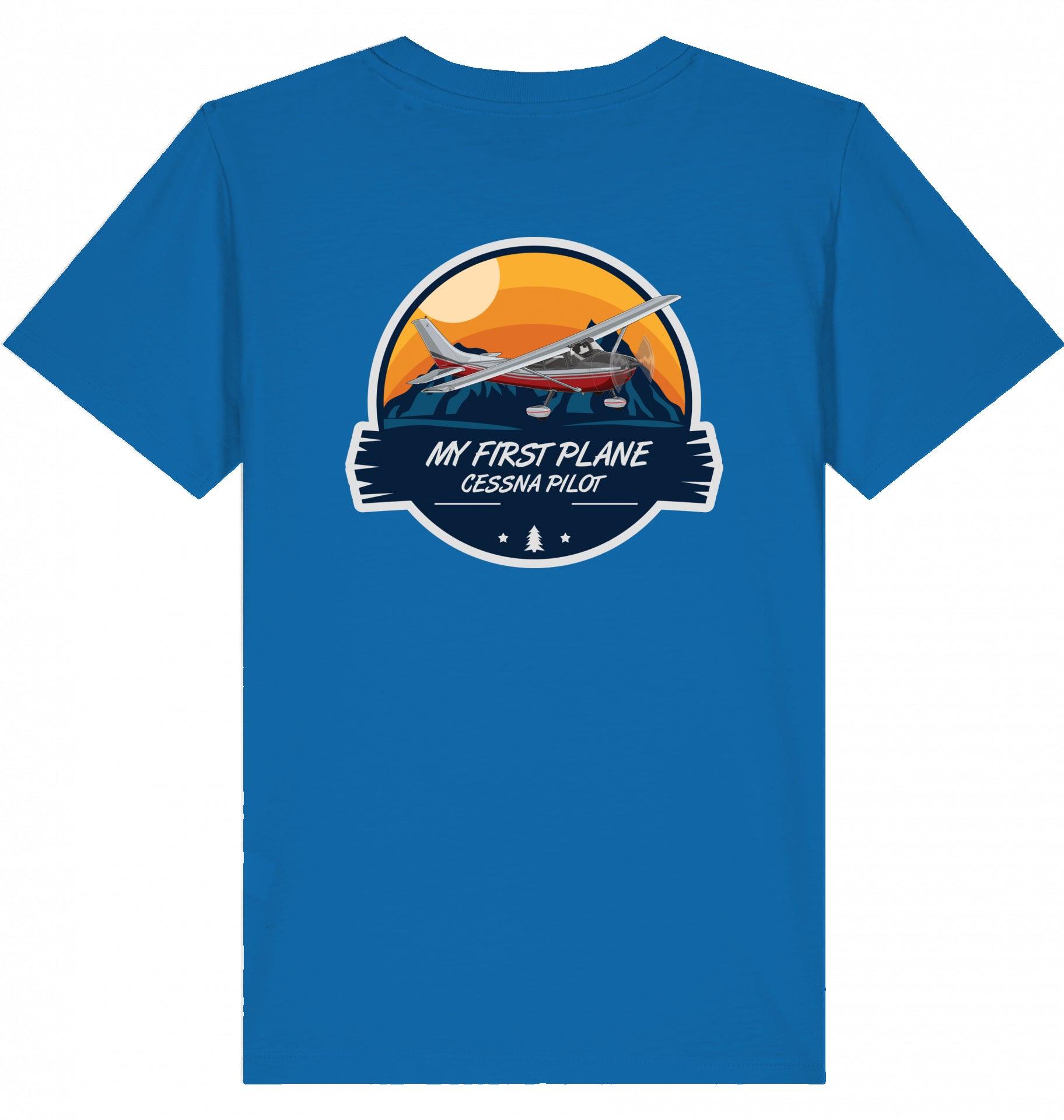 Aviation Kids Aviation T-Shirt "My first Plane Cessna C172" 2.0 Royal Blue für Piloten, Crews, Kinder & Planespotter made by SUPERSONIC aero 4U