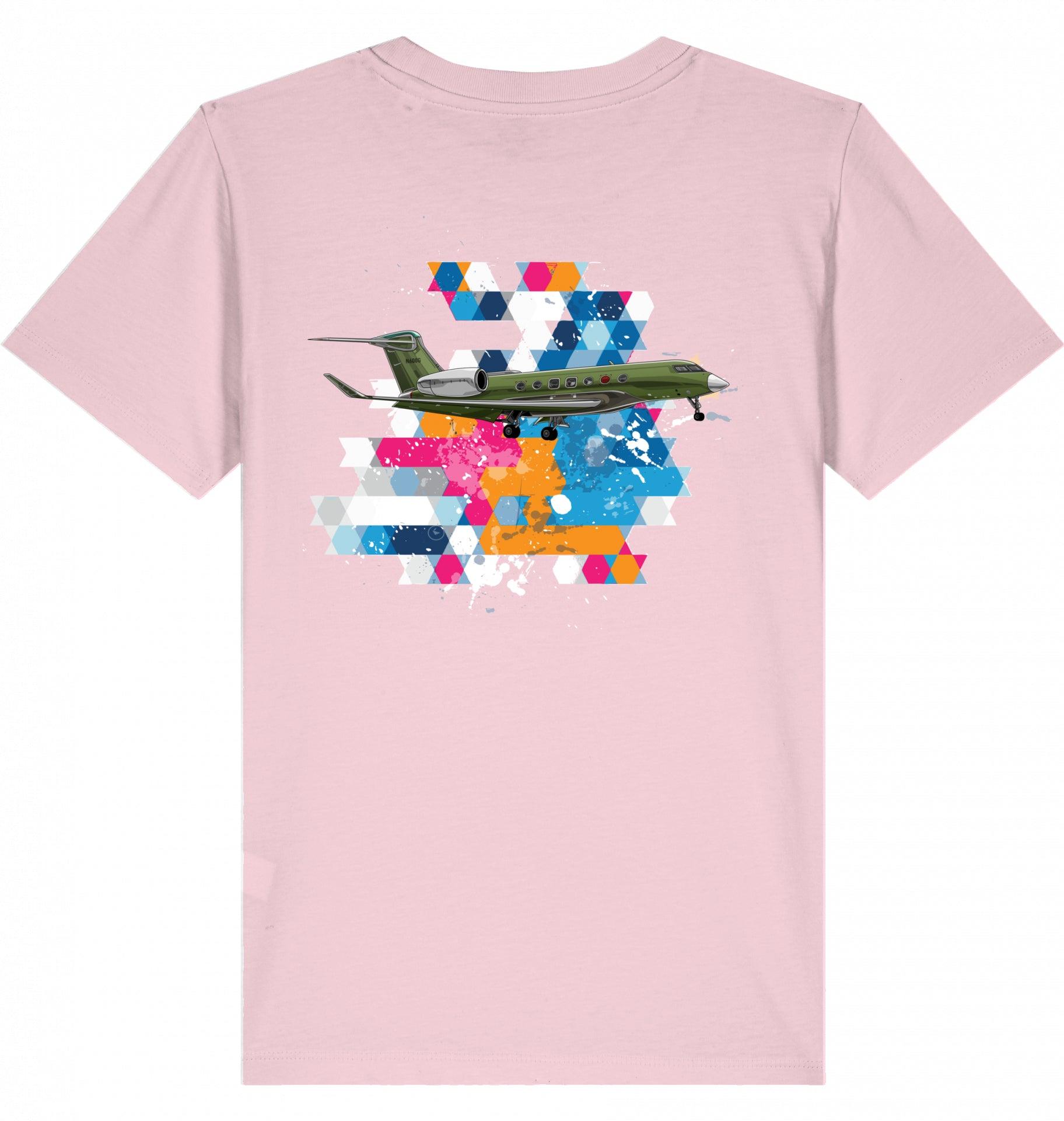 Aviation Kids Aviation T-Shirt Gulfstream G500/600 Business Jet 2.0 Cotton Pink für Piloten, Crews, Kinder & Planespotter made by SUPERSONIC aero 4U