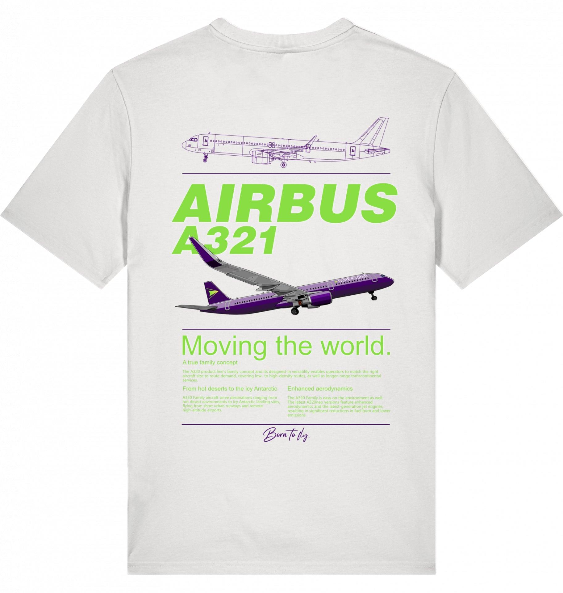 Aviation Flugzeug T-Shirt Airbus A321 Neo Airliner Vintage White für Piloten, Crews, Kinder & Planespotter made by SUPERSONIC aero 4U