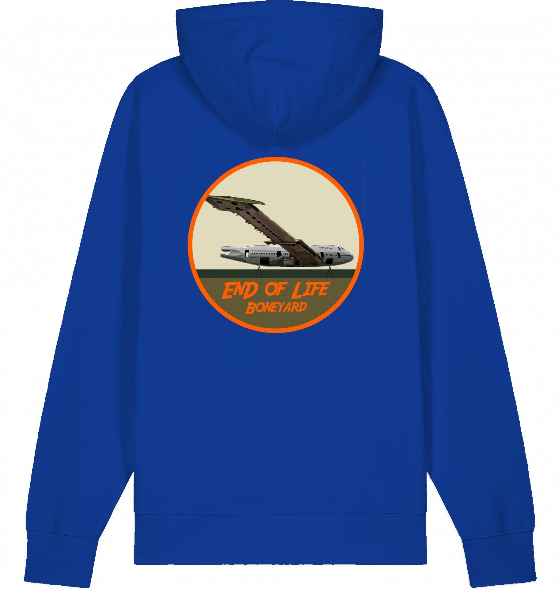 Aviation Flugzeug Hoodie Boeing 747 Jumbojet Boneyard Worker Blue für Piloten, Crews, Kinder & Planespotter made by SUPERSONIC aero 4U