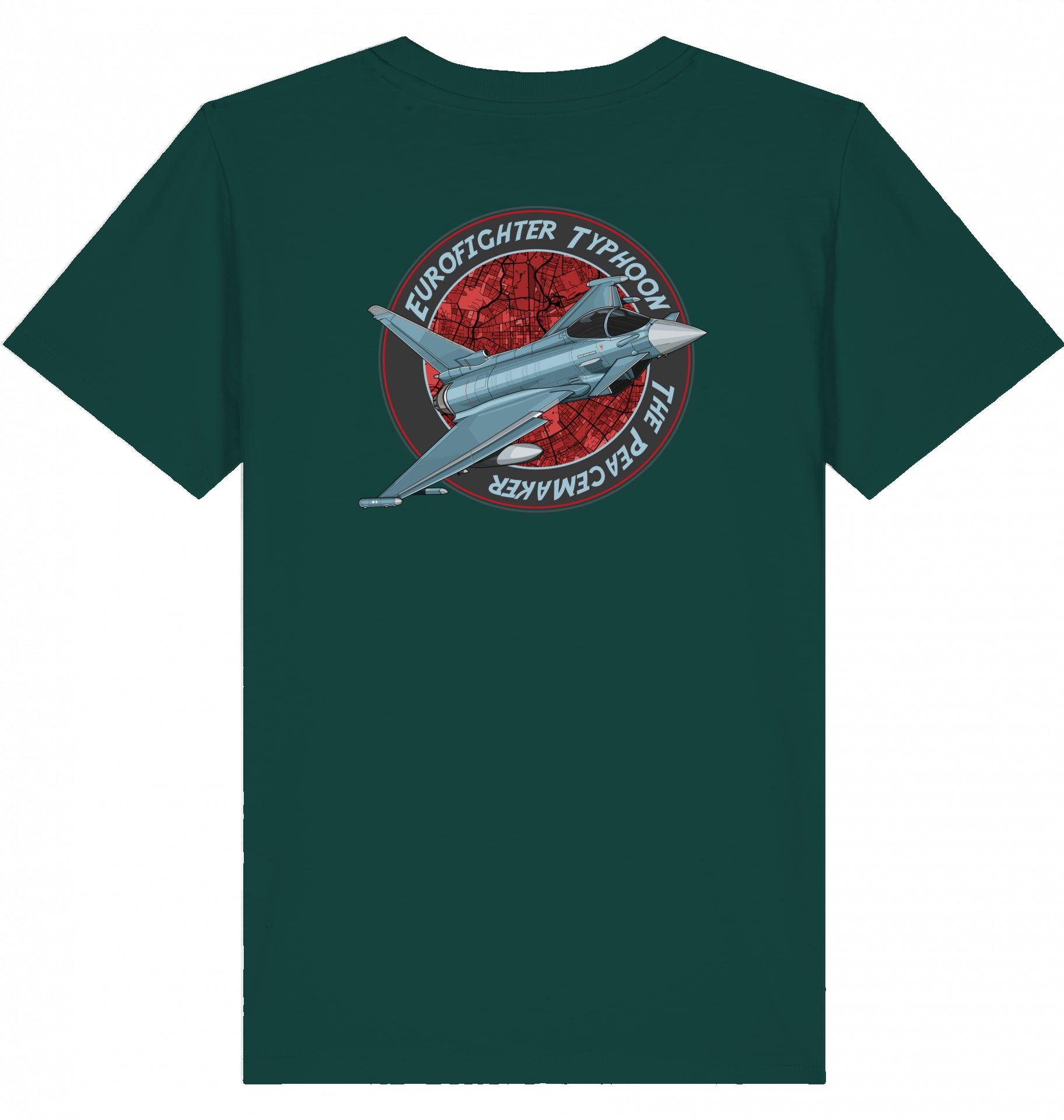 Aviation Kids Aviation T-Shirt "Eurofighter Typhoon - The Peacemaker" 2.0 Glazed Green für Piloten, Crews, Kinder & Planespotter made by SUPERSONIC aero 4U